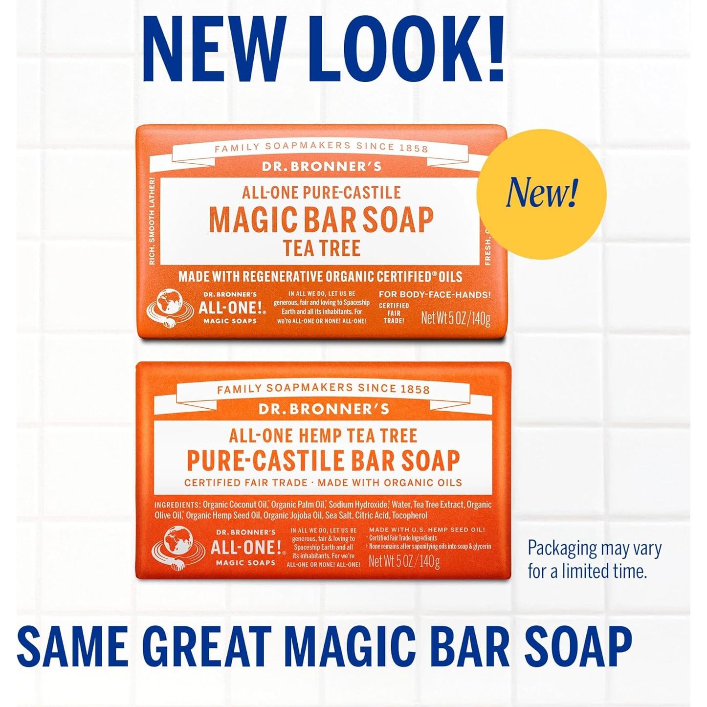 Jabón de Barra Mágico Pure-Castile Dr. Bronner - 2 Unidades 141.75g