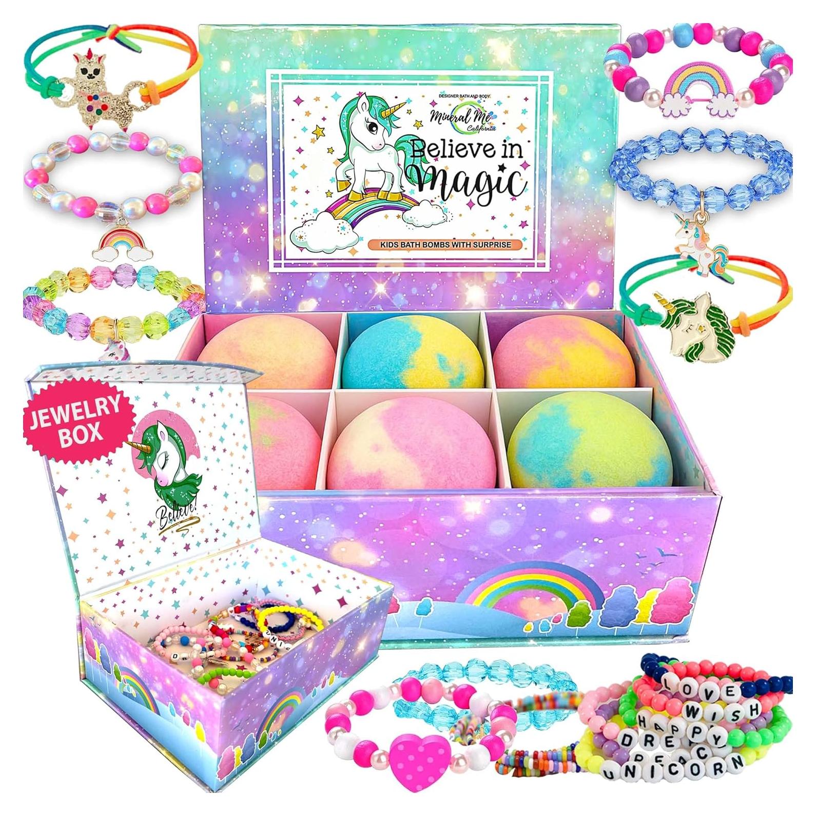 Bombas de Baño Unicornio Mineral Me - 6 Piezas con Joyería