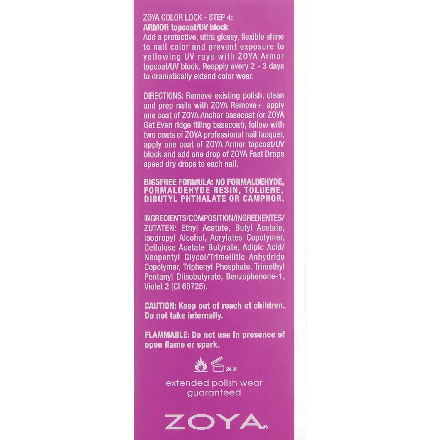 Top Coat Zoya Armor 14.79 ml - Brillo y Protección Uñas