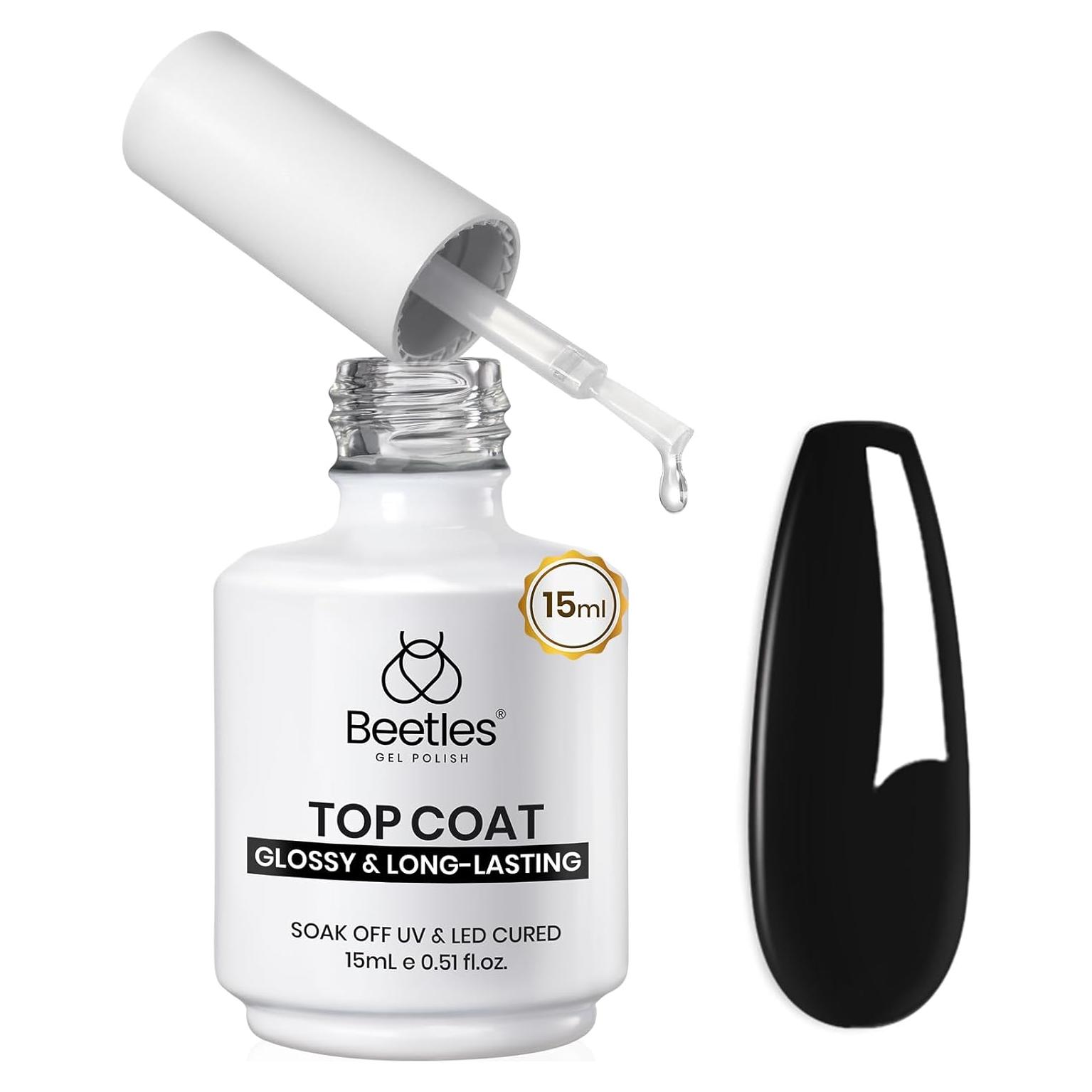 Esmalte de Uñas Gel Top Coat Beetles 15ml Brillo Extra Duradero