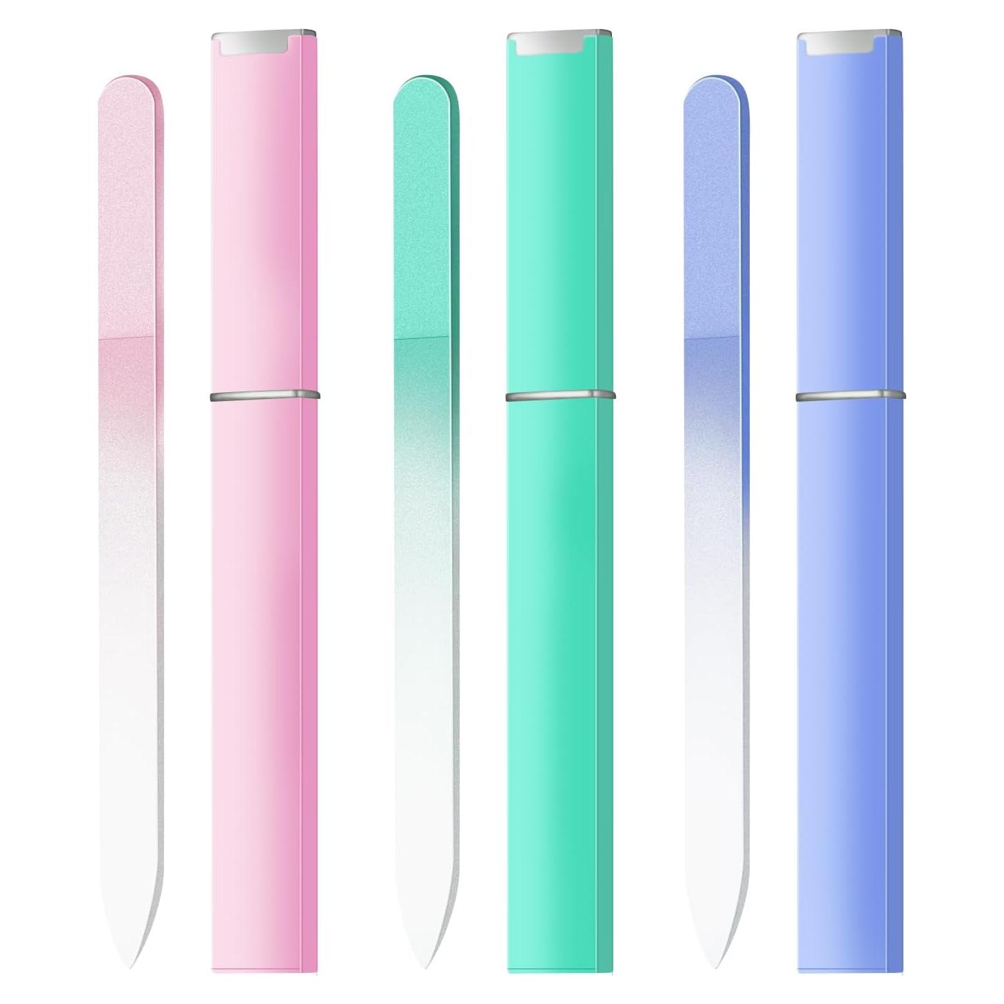 Lima de Uñas de Vidrio OHOO Doble Cara 240 Grano 3 Piezas