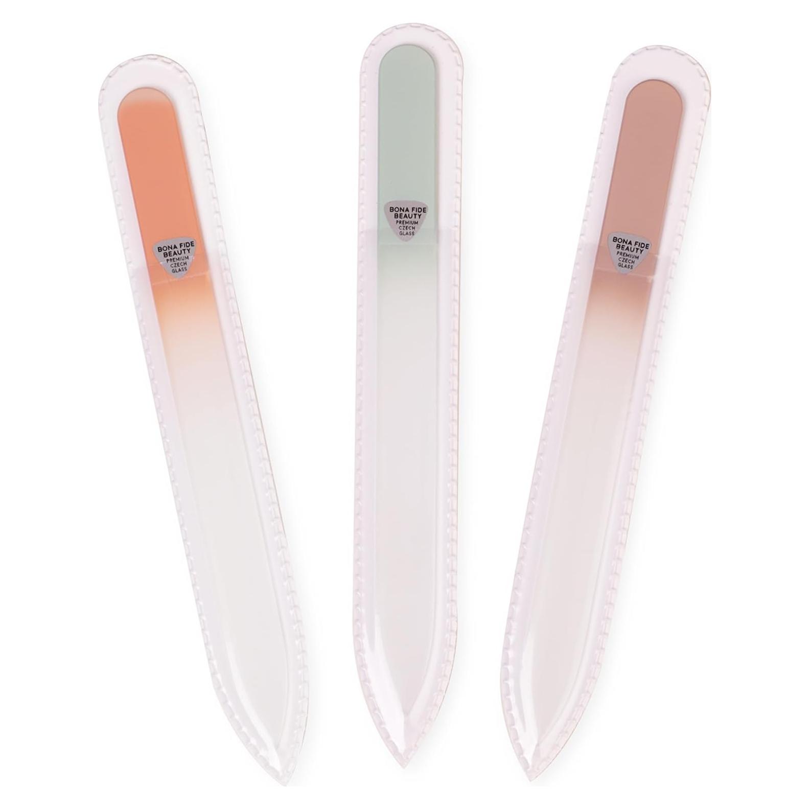 Juego de limas de vidrio checo Bona Fide Beauty 3 piezas