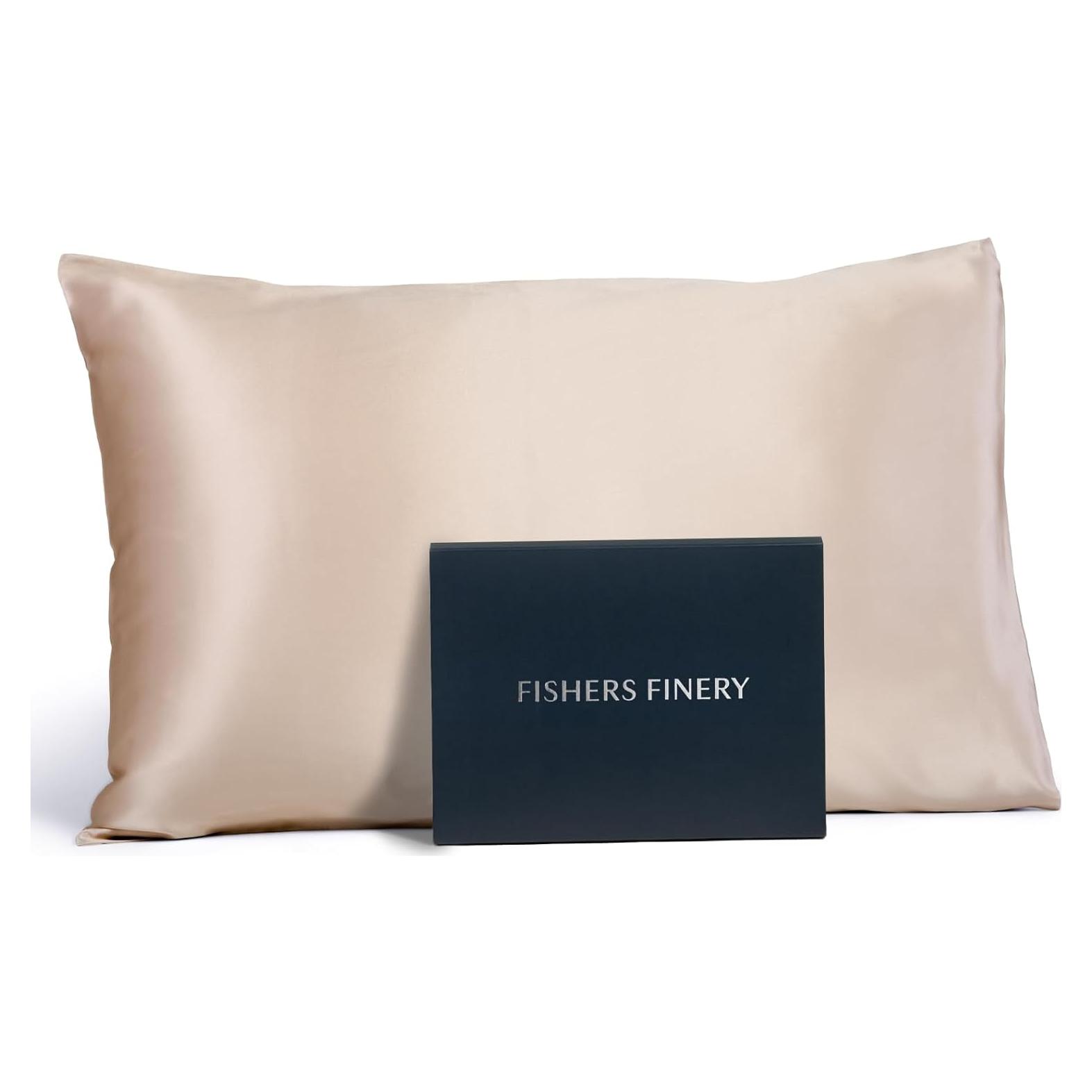 Funda de Almohada de Seda Pura Morera 25mm Fishers Finery Taupe