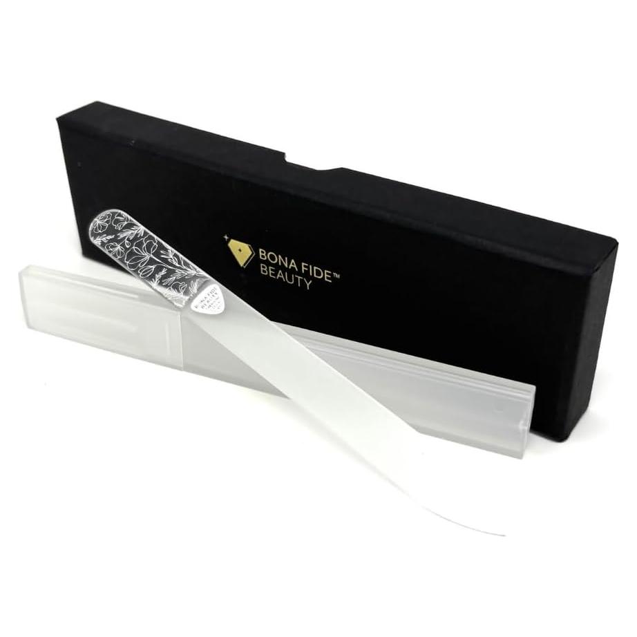 Lima de Uñas de Vidrio Bona Fide Beauty Floral con Estuche