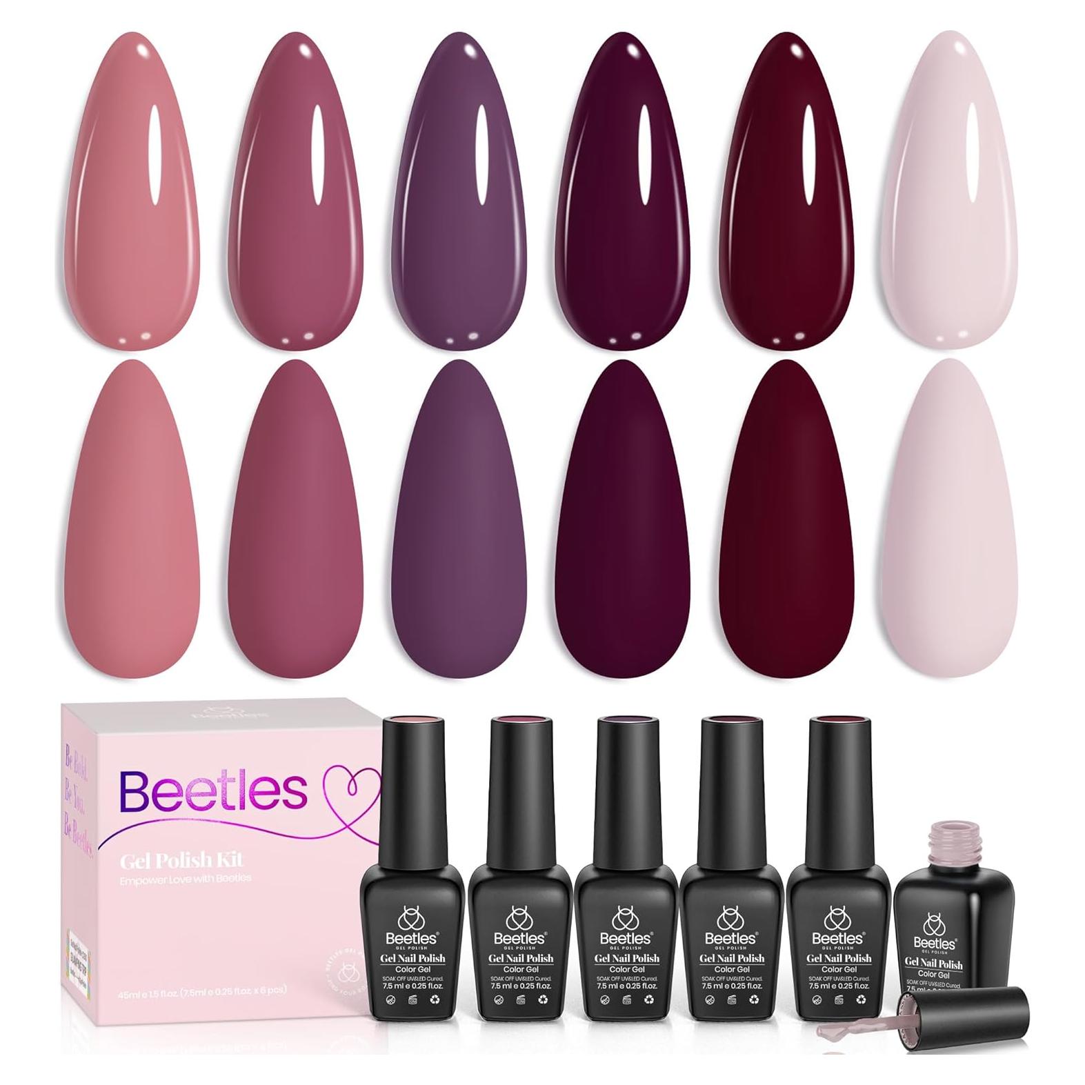 Set de Esmalte de Uñas en Gel Beetles 6 Colores Otoñales