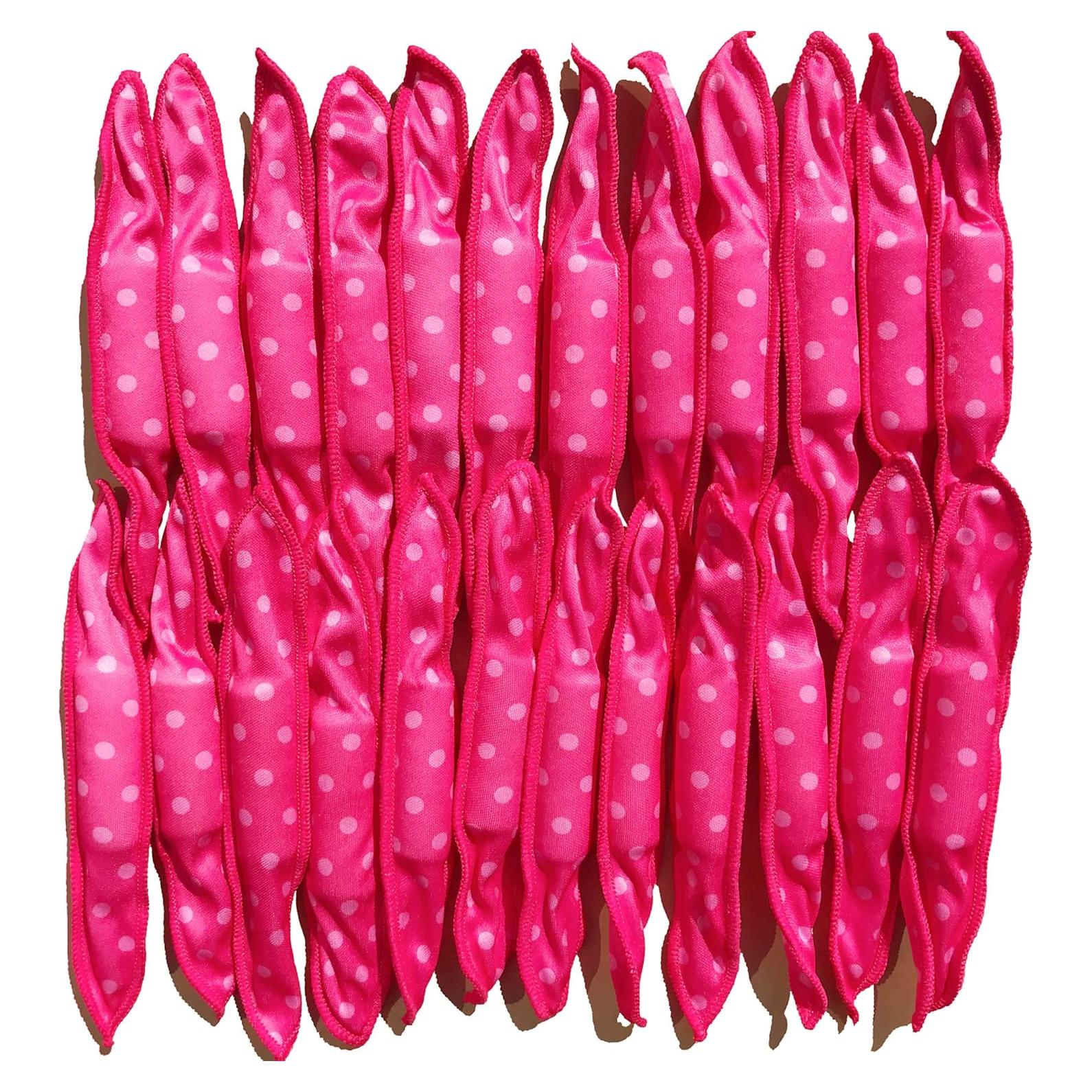 40 Rulos de Pelo Suaves Dababell Rosa para Dormir Sin Calor