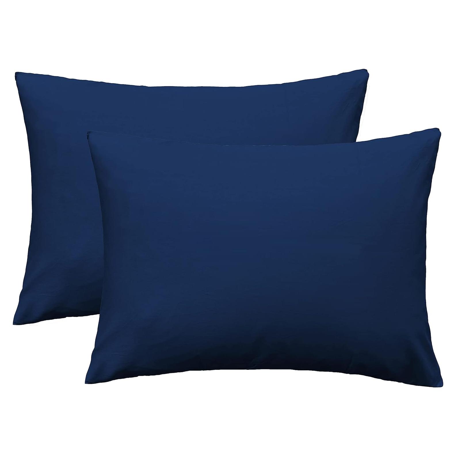 Funda de Almohada iMaylex 100% Algodón Egipcio Estándar 2 Pzas Azul Marino