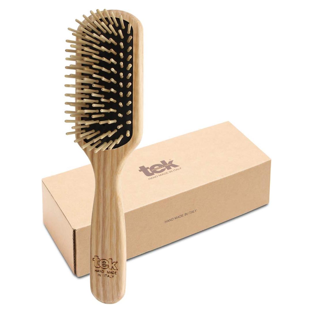 Cepillo Rectangular Mediano TEK de Madera de Fresno 22x5.5cm