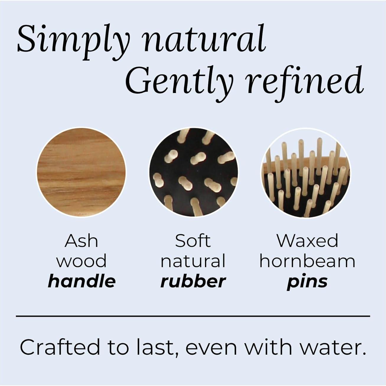 Cepillo Rectangular Mediano TEK de Madera de Fresno 22x5.5cm