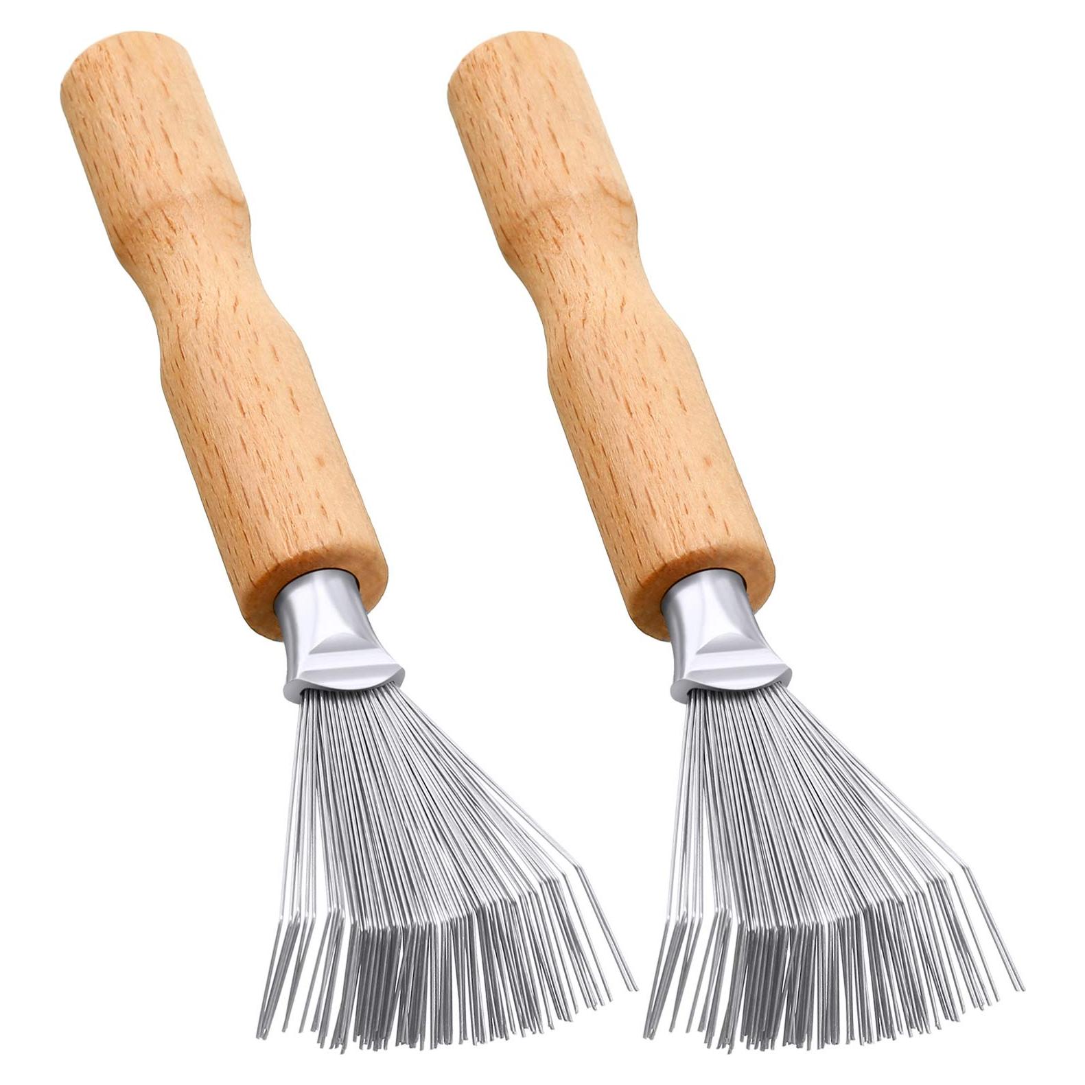 Limpiador de Cepillos para Cabello Boao, 2 Piezas, Mango de Madera