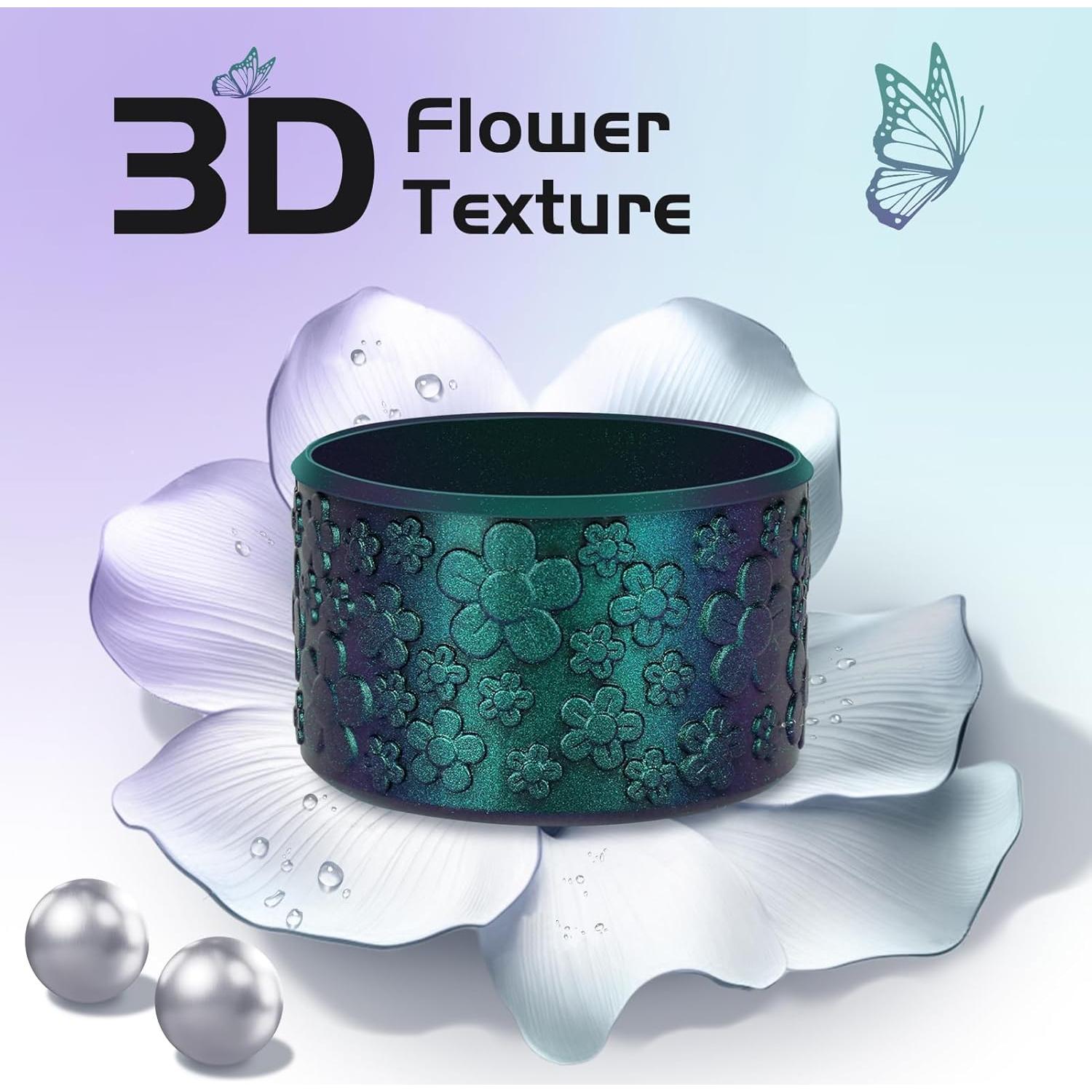 Funda de Silicona Floral ZXFYE para Botellas Stanley 1.18L