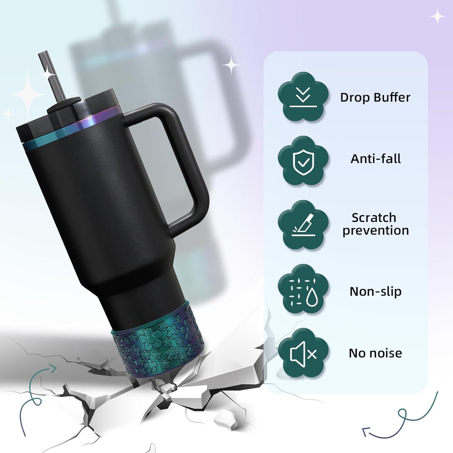 Funda de Silicona Floral ZXFYE para Botellas Stanley 1.18L