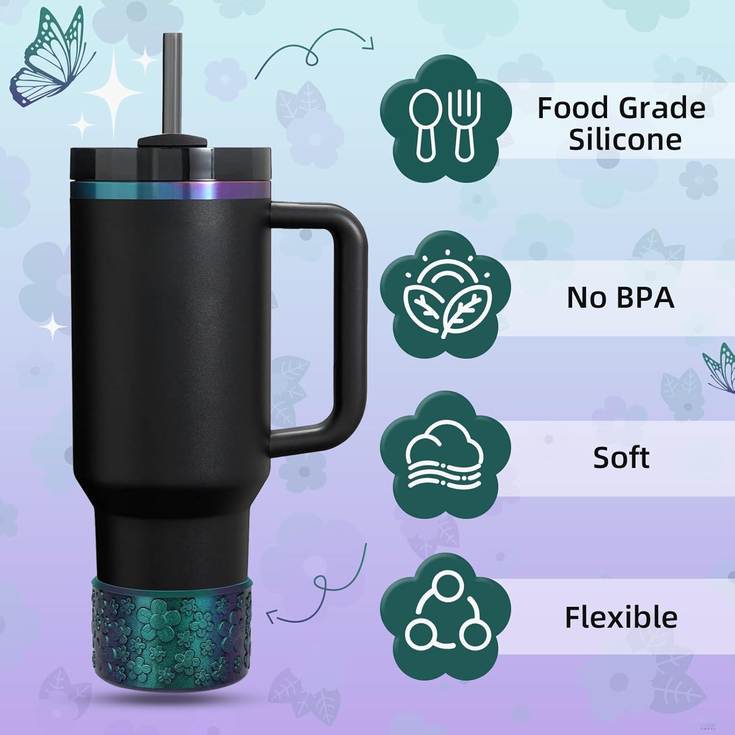 Funda de Silicona Floral ZXFYE para Botellas Stanley 1.18L