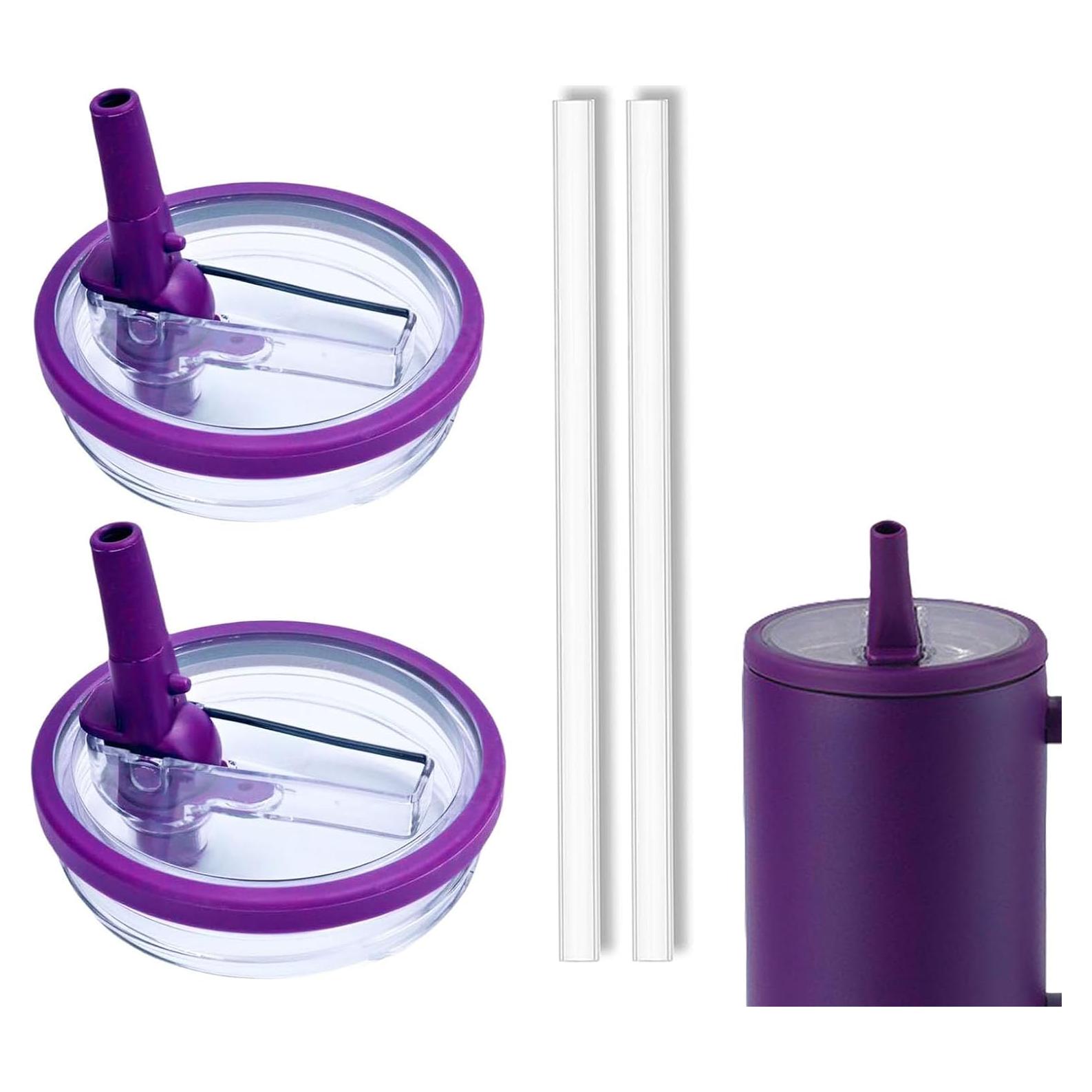 Paquete de 2 tapas de paja Bnoname para vaso 40 oz púrpura