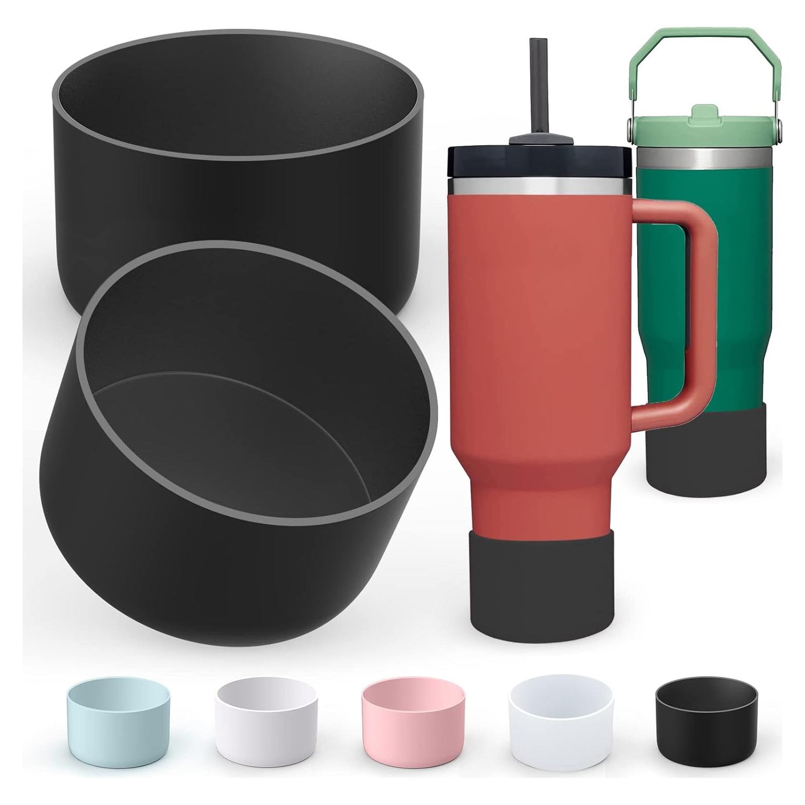 Manga de Silicona AIERSA para Botellas Stanley 2 Pcs Negro