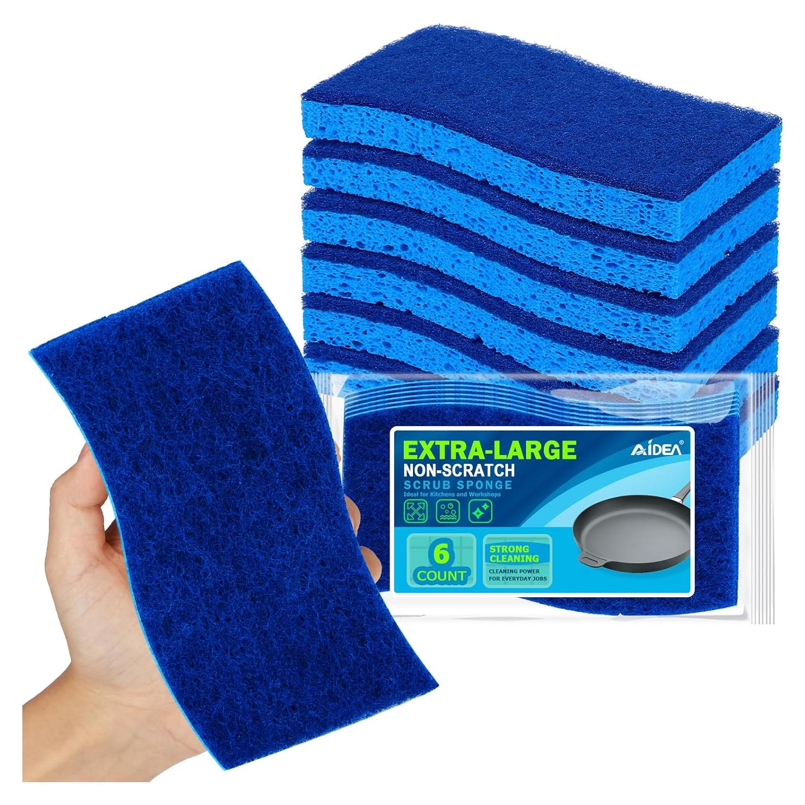 Esponjas de Fregar AIDEA XL 6 Unidades Sin Rayar 209g