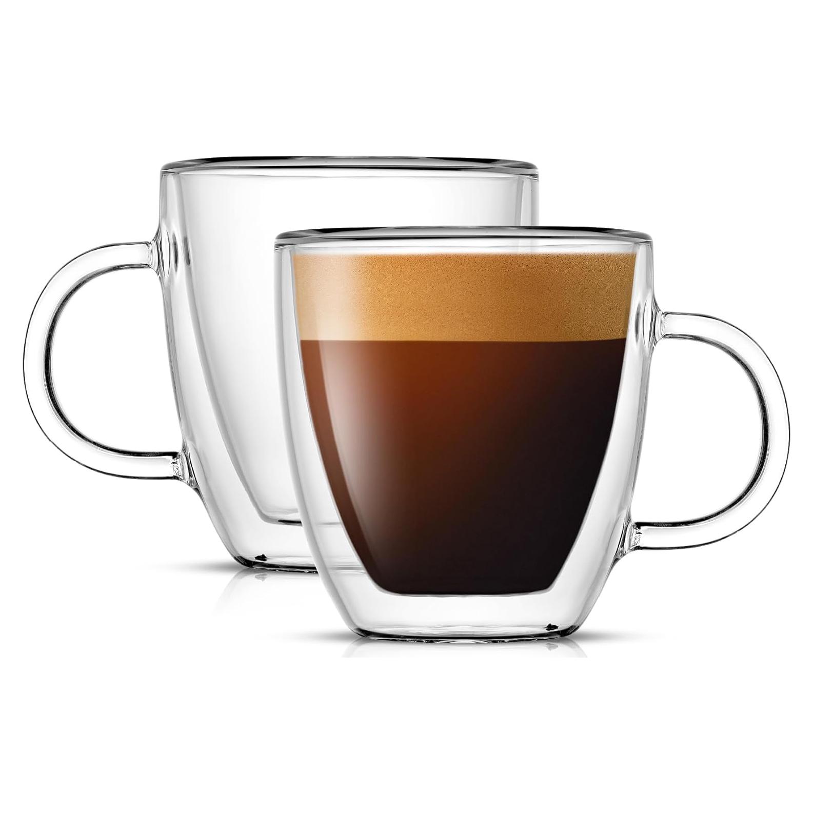 Juego de 2 Vasos de Vidrio Aislados JoyJolt 160 ml Espresso