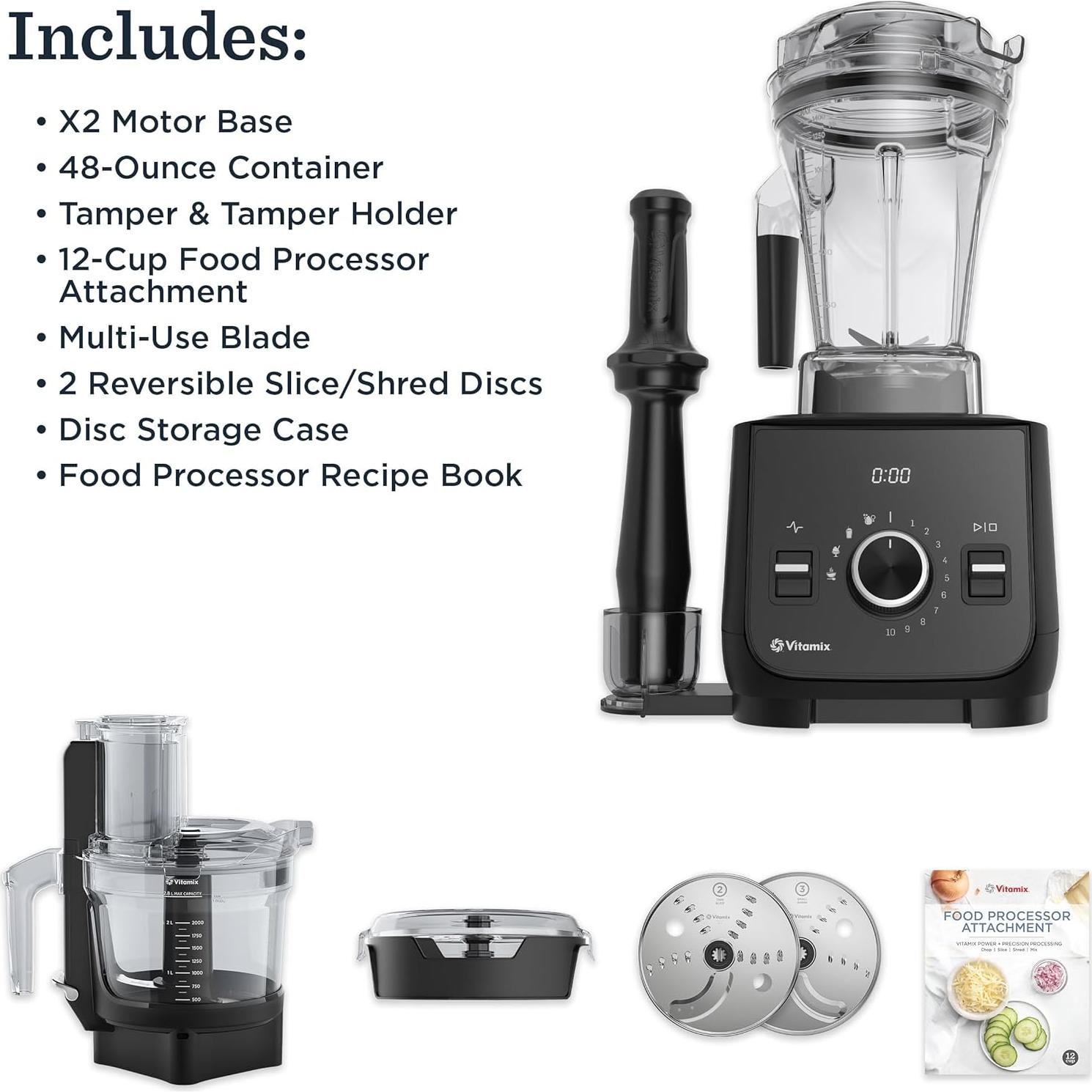 Sistema de Cocina Vitamix Ascent X2 SmartPrep 1.42L y Procesador 2.84L