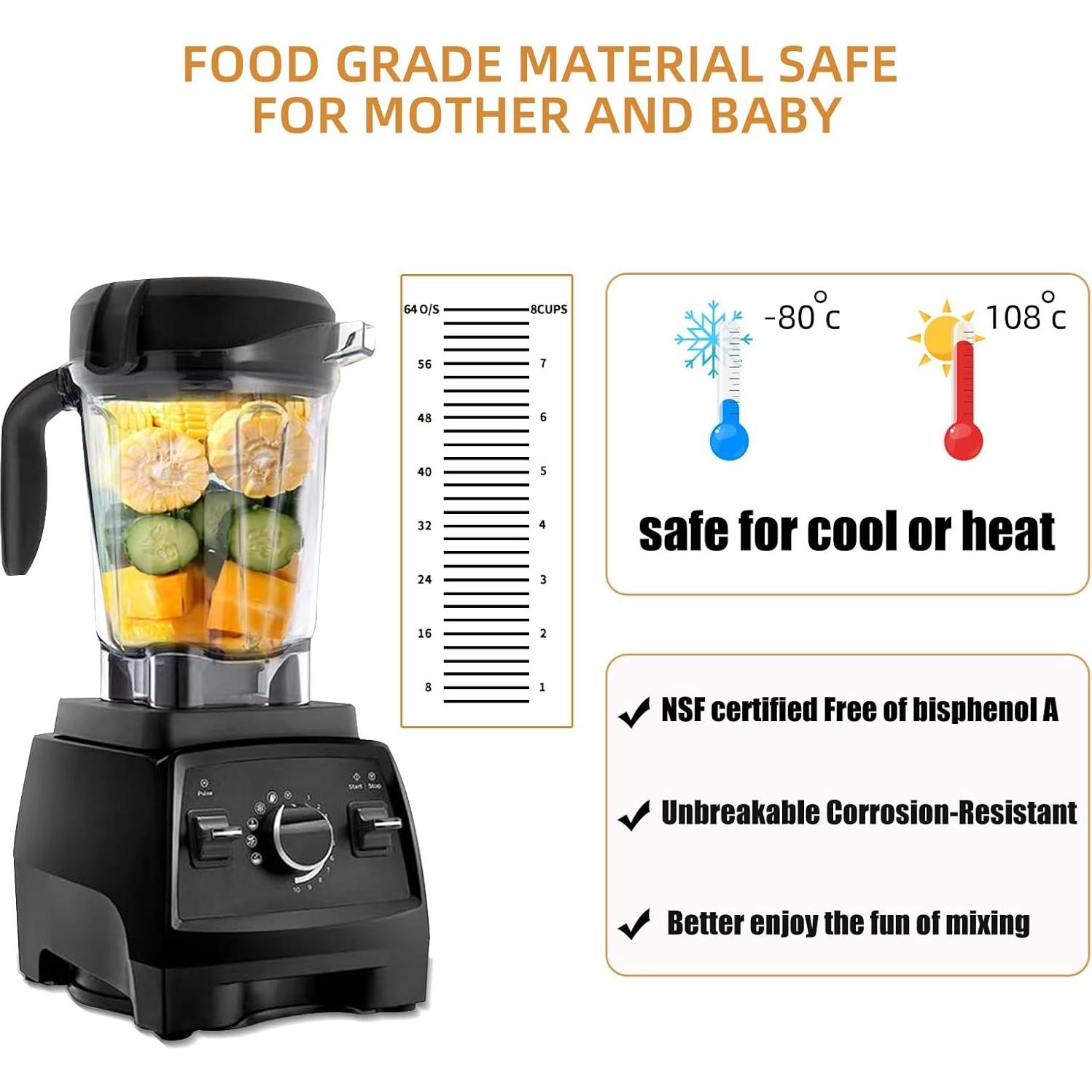 Jarra de Licuadora Ottimoor 64 oz Compatible Vitamix