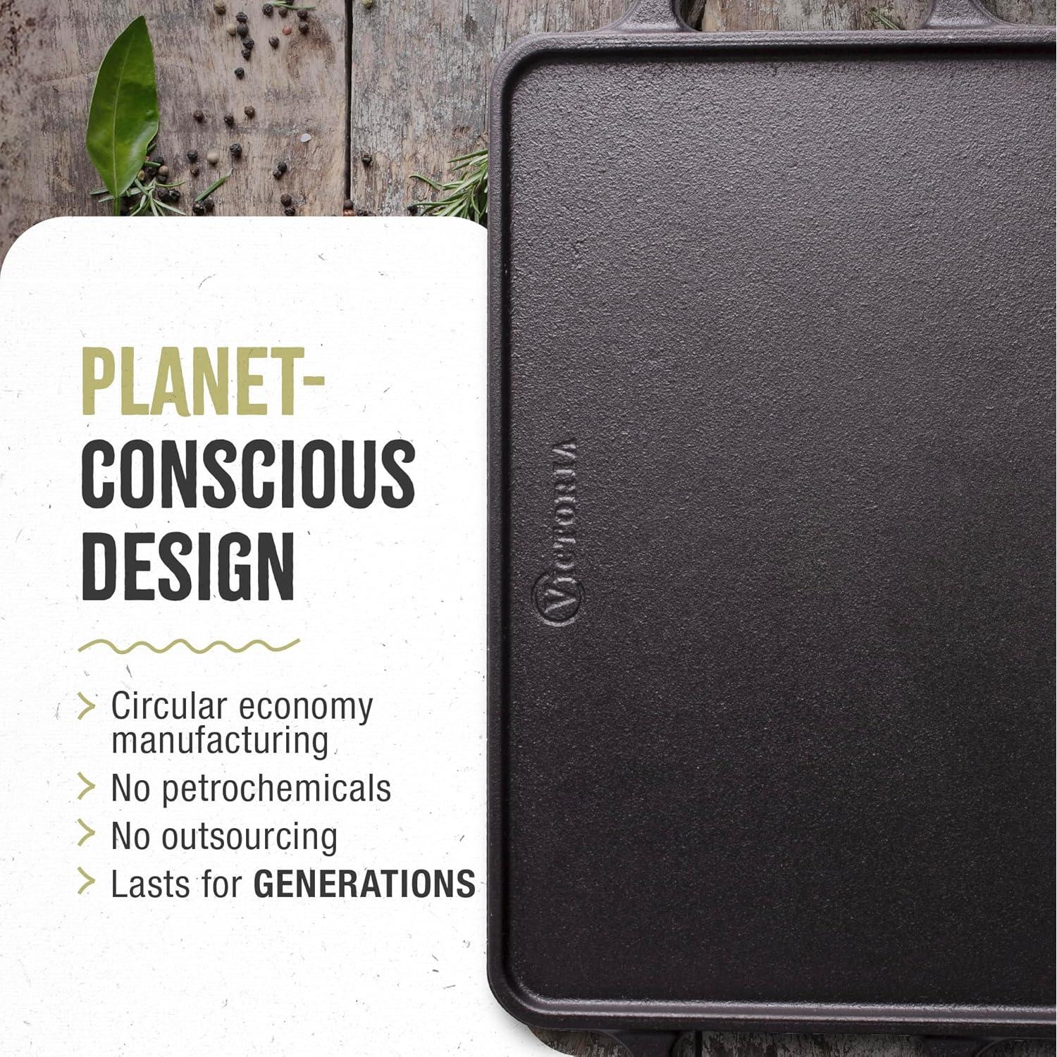 Sartén Rectangular de Hierro Fundido Victoria 33x21.6cm