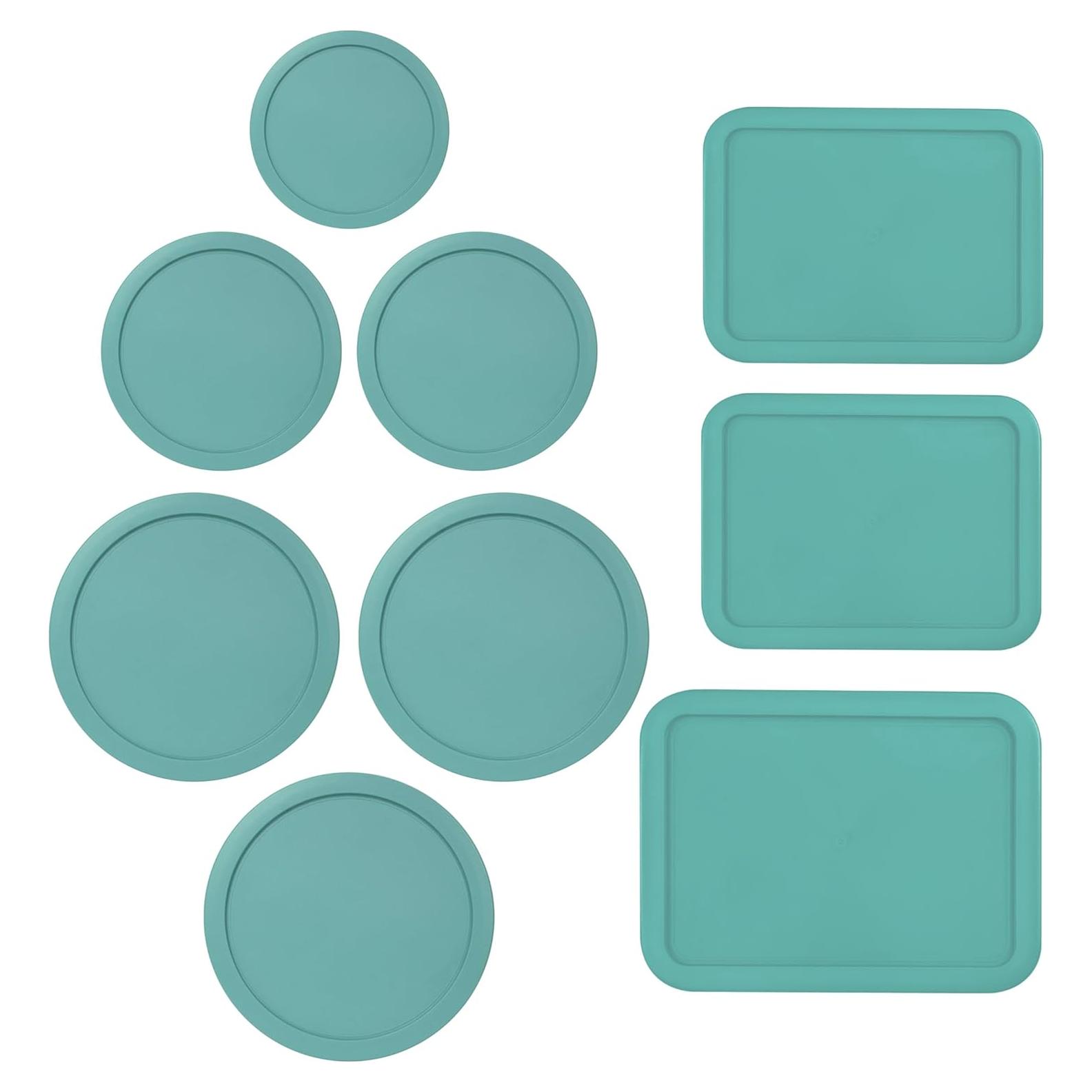 Tapa de Reemplazo Pyrex 9 Piezas Turquesa - A prueba de Fugas