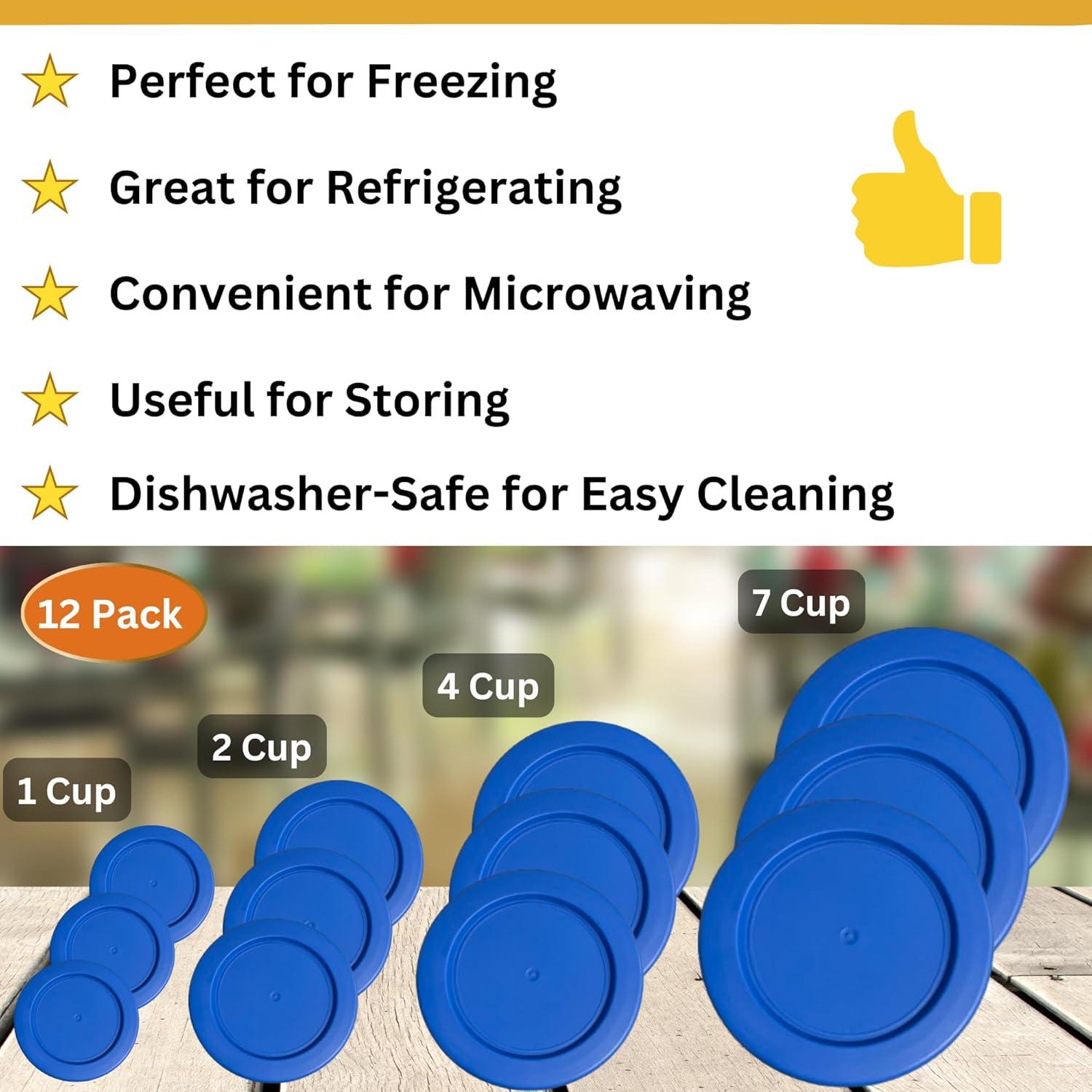 Tapas de Reemplazo Klare Ware 12 Pzas 1-2-4-7 Tazas Azul