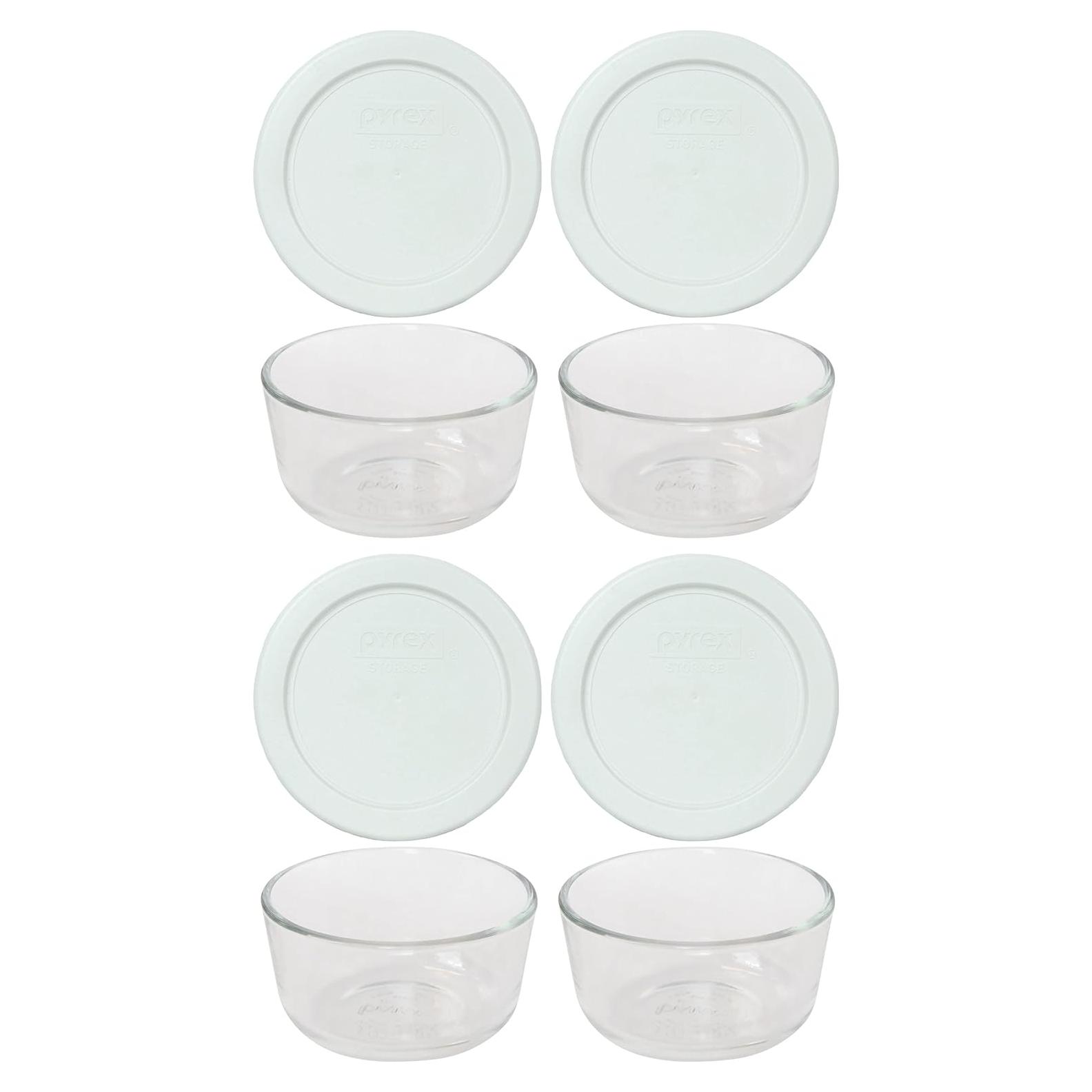 Conjunto de Tazones de Vidrio Pyrex 7202 con Tapas 1 Taza