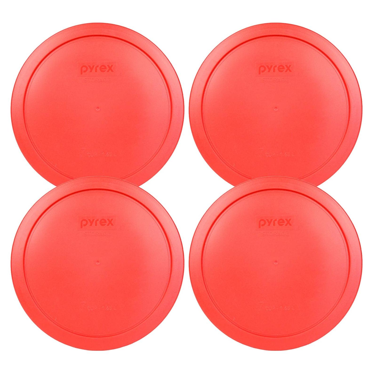 Pack de 4 Tapas Plásticas Rojas Pyrex 7402-PC 6/7 Tazas