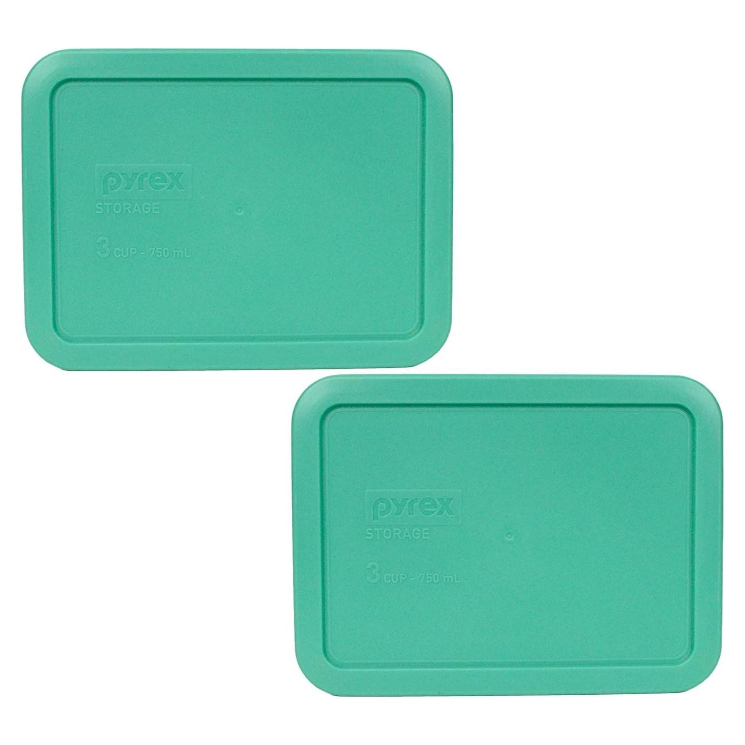 Tapas de Plástico Pyrex 7210-PC 3 Tazas Verde Claro - 2 Unidades