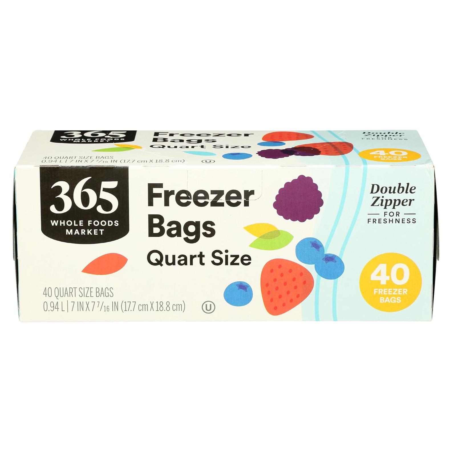 Bolsas de Congelador Doble Cierre 365 Whole Foods 40 Unidades