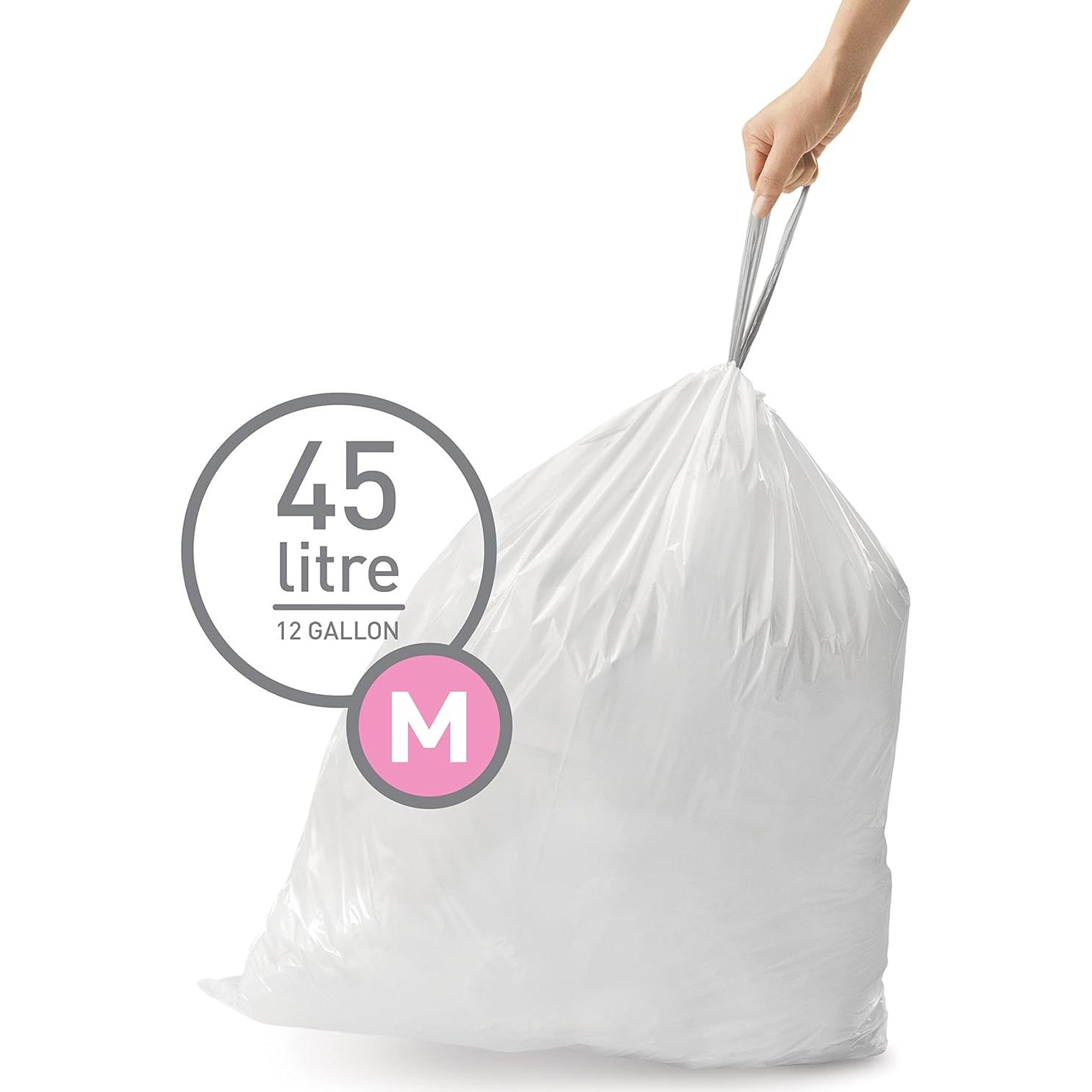 Bolsas de Basura Ajustadas simplehuman Código M 100 Contar 45L