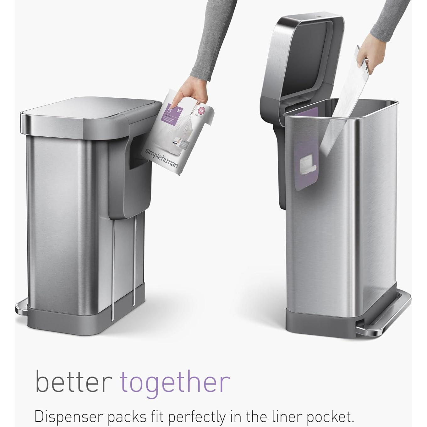 Bolsas de Basura Ajustadas simplehuman Código M 100 Contar 45L