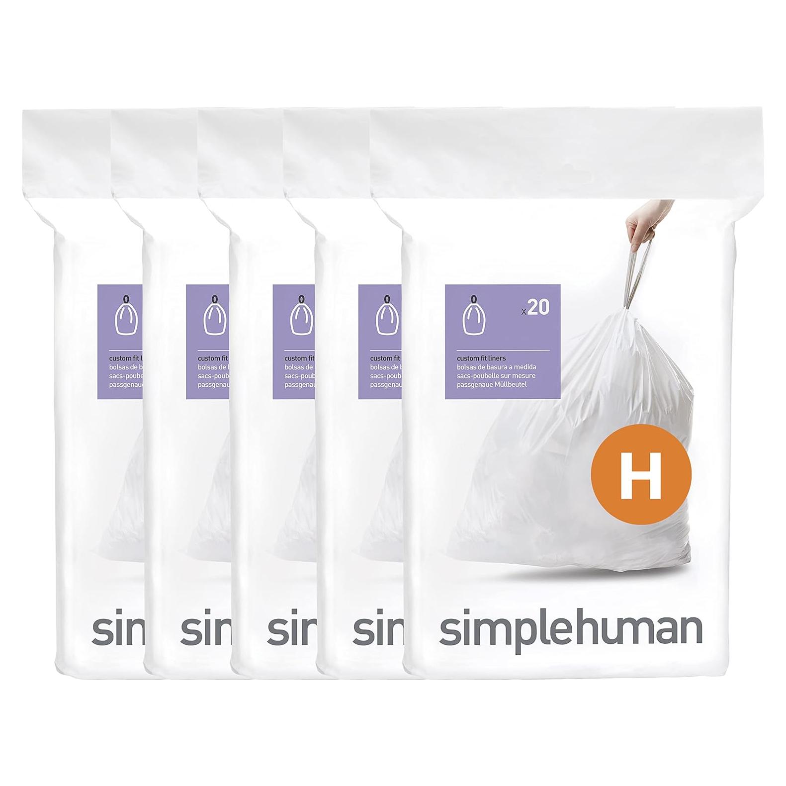Forros de Basura Ajustados simplehuman 100 Contador 34L Blanco