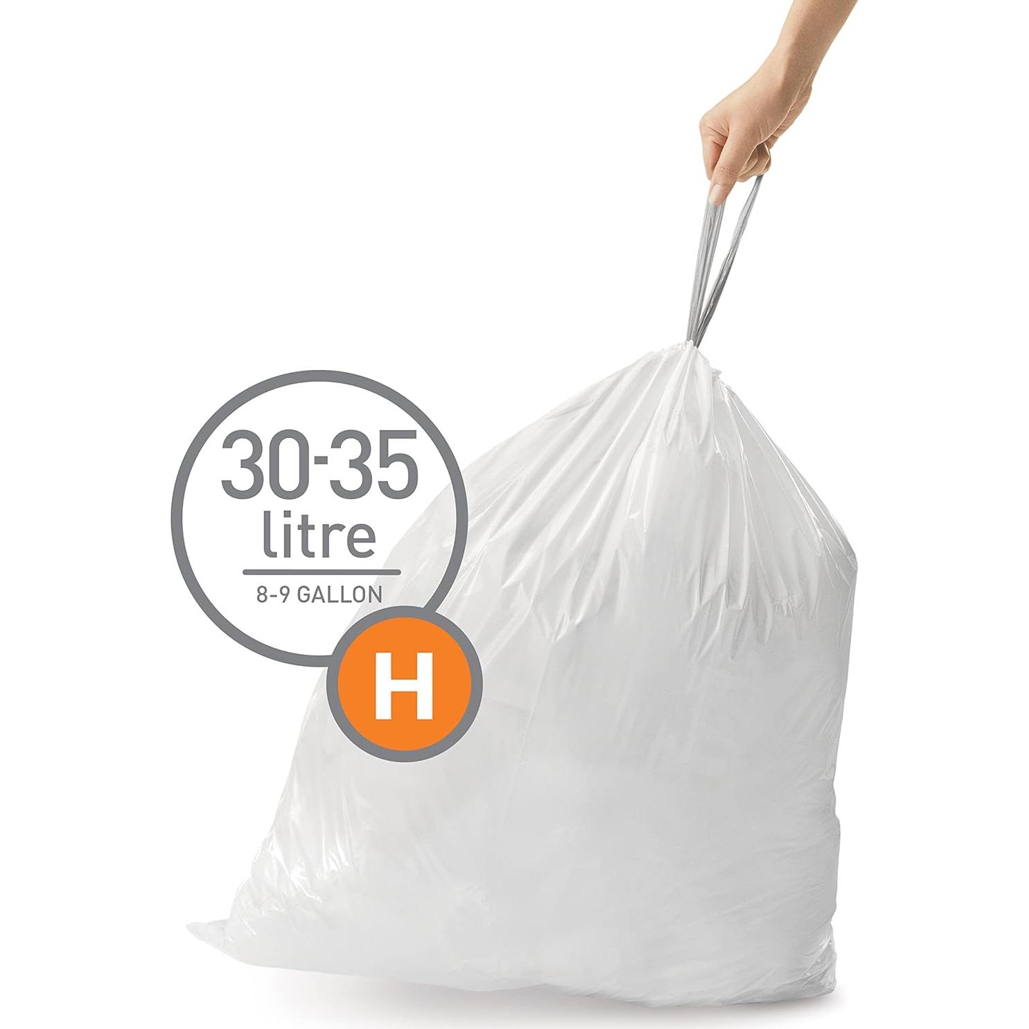 Forros de Basura Ajustados simplehuman 100 Contador 34L Blanco