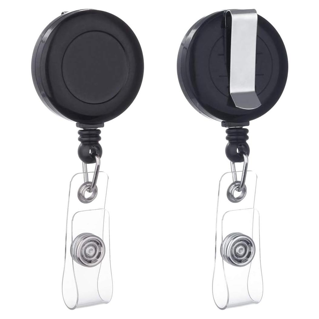 Soporte de Insignia Retráctil QREEL Negro 2 Paquete