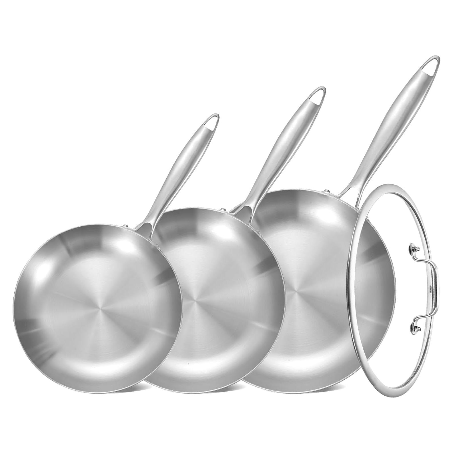 Juego de Sartenes Inoxidable Inqibee 21.5-30.5 cm con Tapa