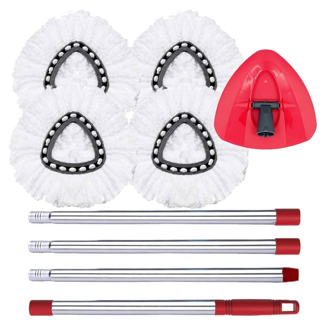 Cabezal de Repuesto Mop Giratorio ANREKEYH Microfibra 4 Pzs