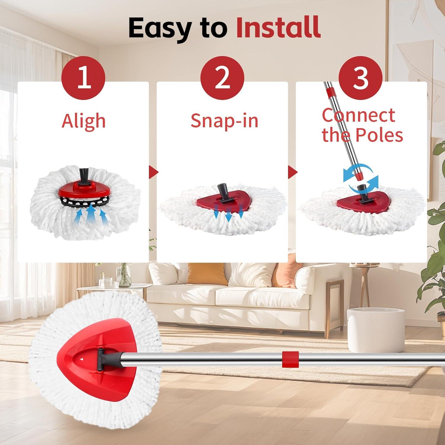 Cabezal de Repuesto Mop Giratorio ANREKEYH Microfibra 4 Pzs