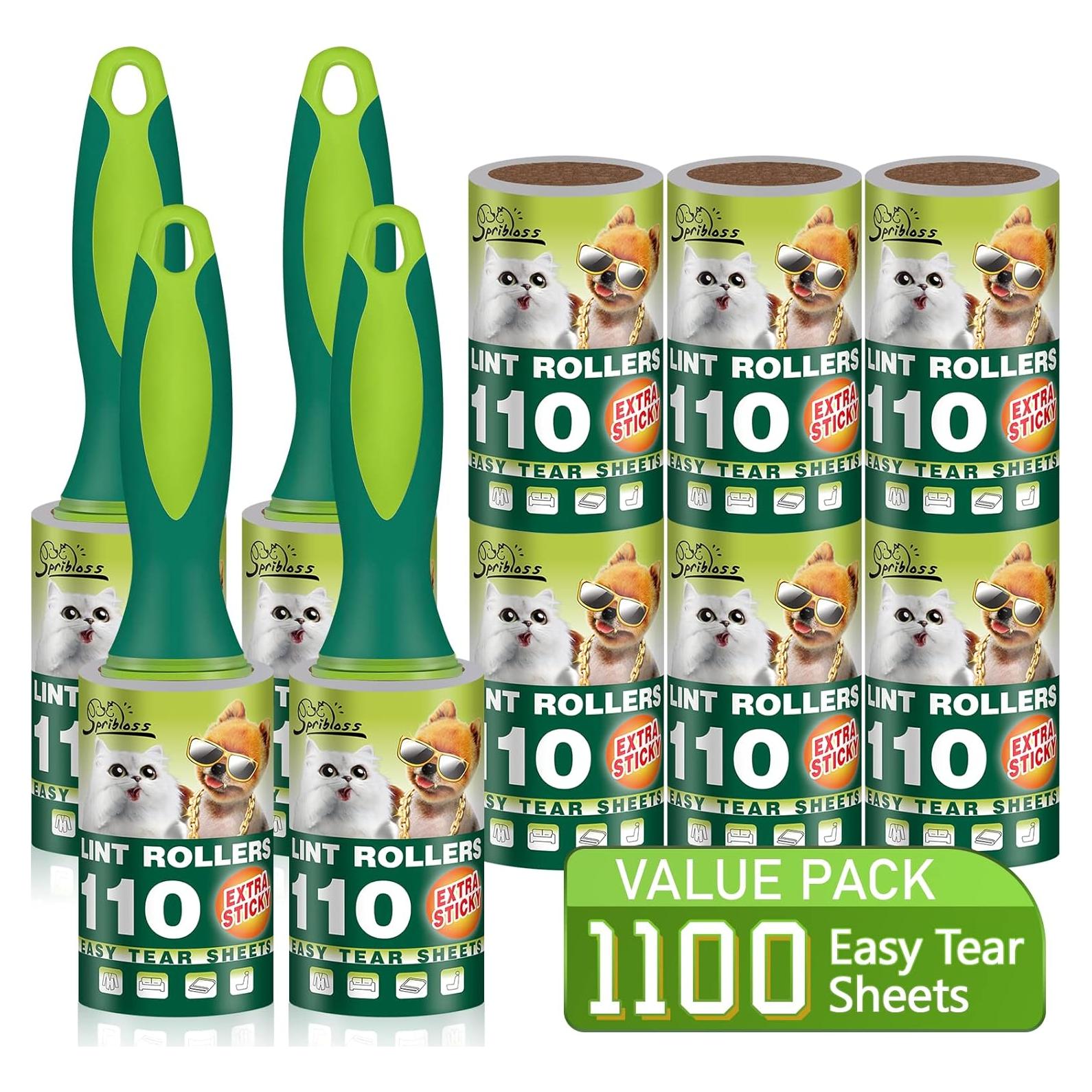 Rodillo Adhesivo SPRIBLOSS para Pelo de Mascotas - 1100 Hojas