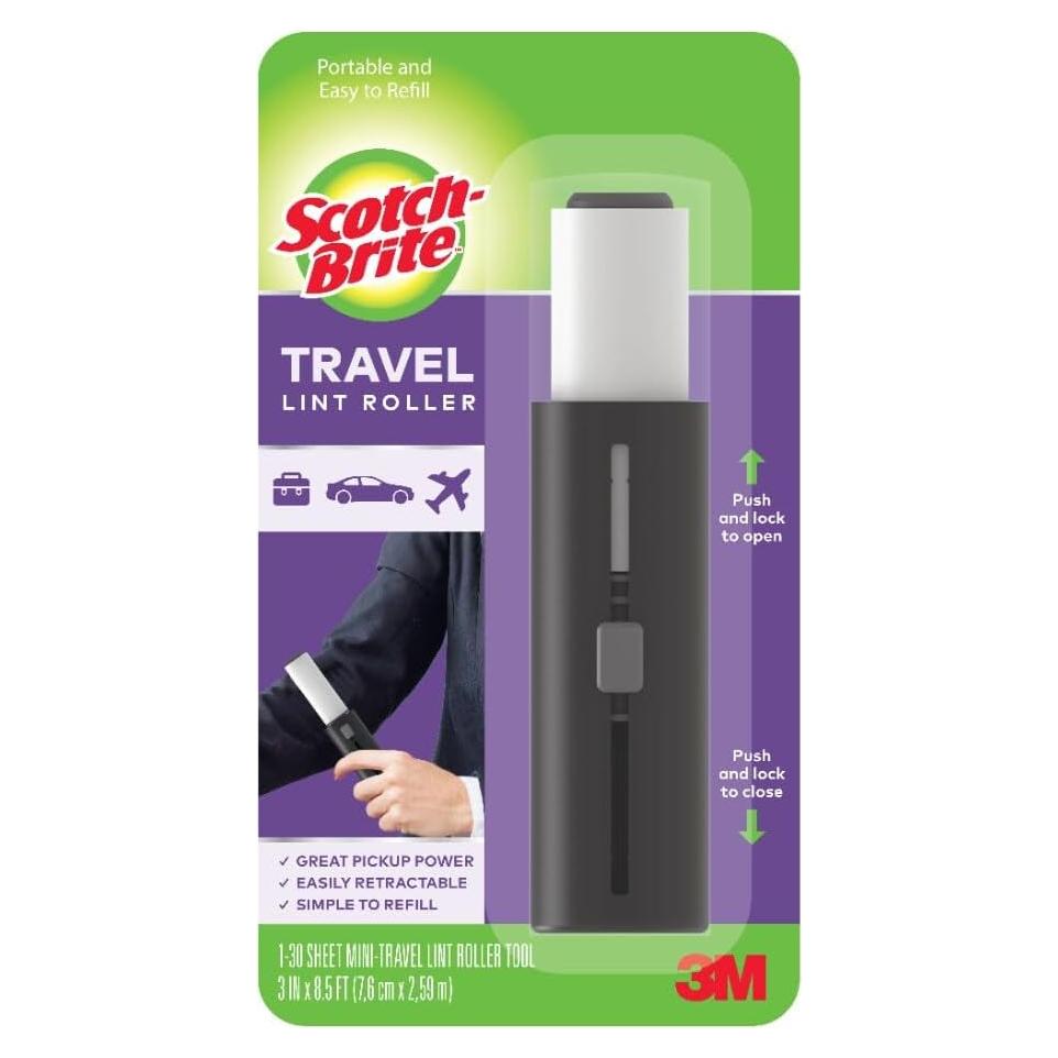 Rodillo de Pelusa Mini Scotch-Brite, 30 Hojas, Viaje, Blanco