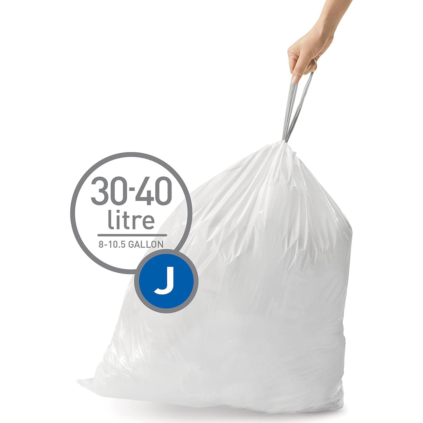 Bolsas de Basura simplehuman Código J 100 Contar 45L Blancas