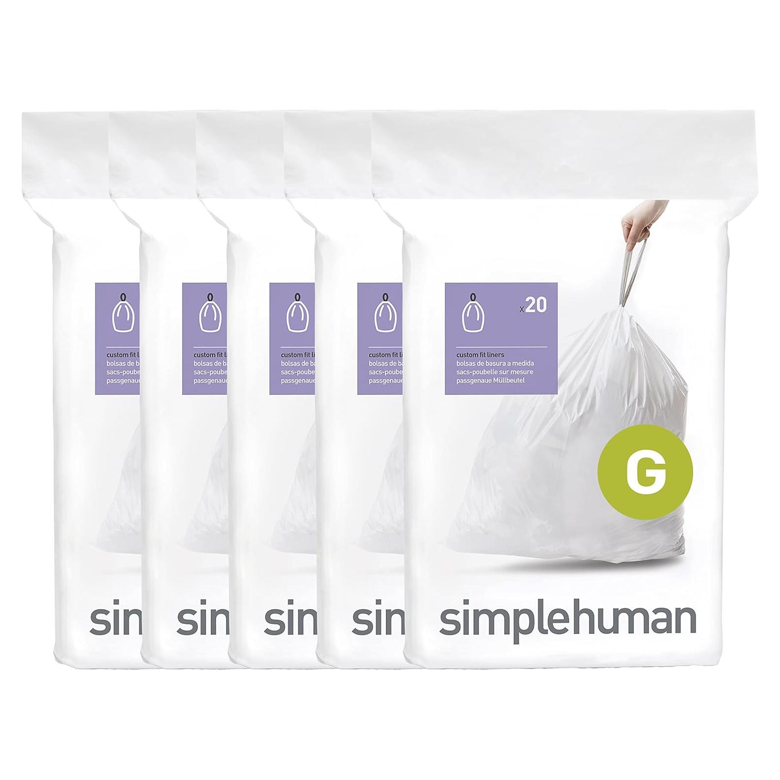 Bolsas de Basura Ajustadas simplehuman Código G 30L 100 Contar