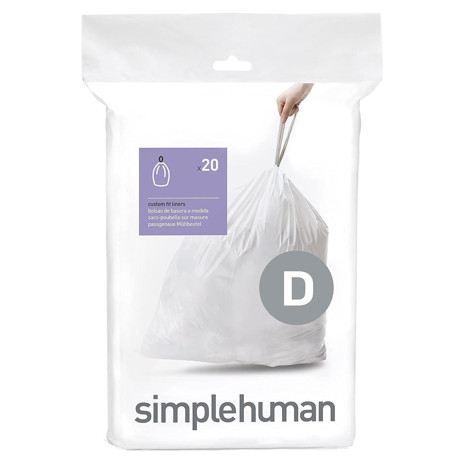 Forros de Bote Simplehuman CW0163 20L - Paquete de 20 Blancos