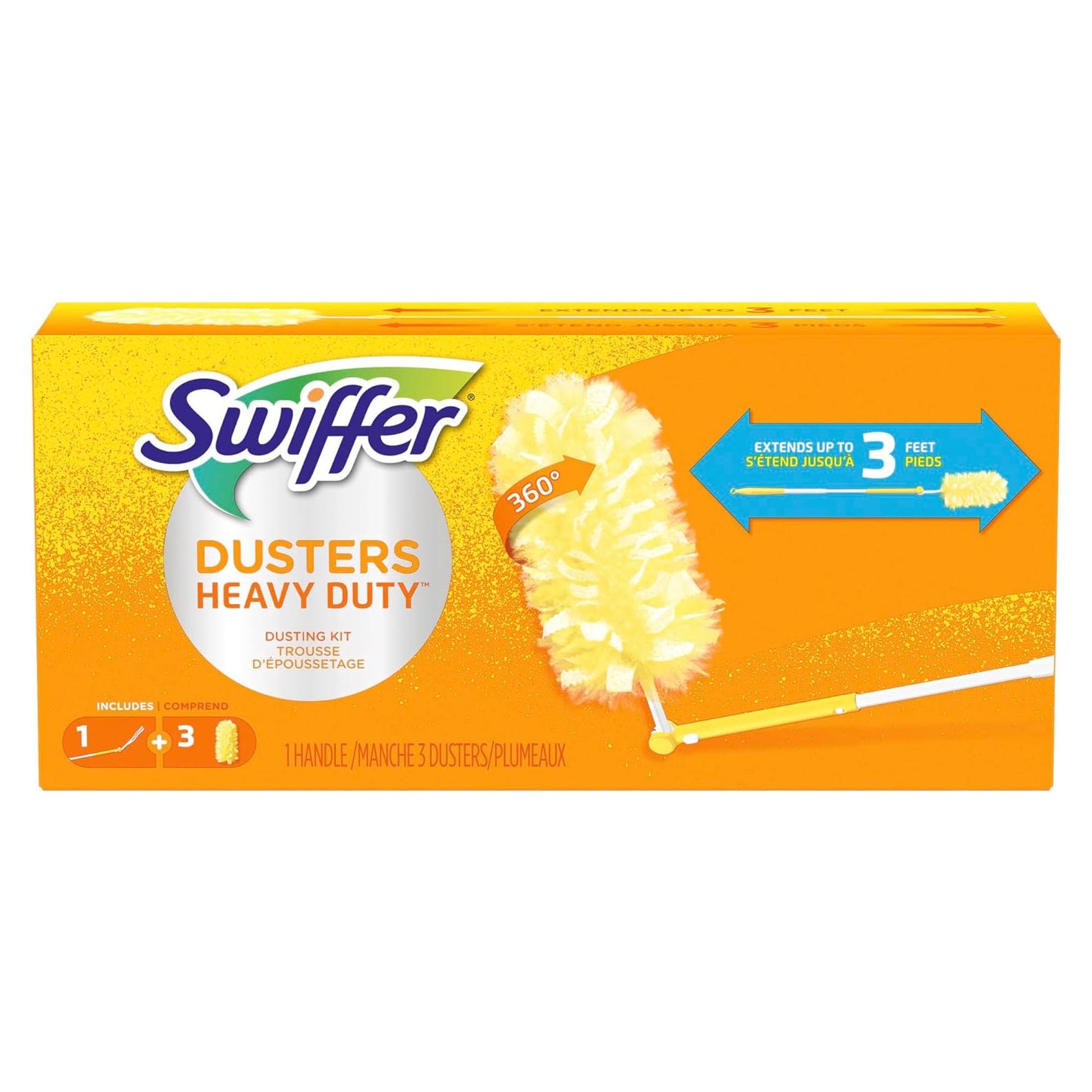 Kit de Limpieza Swiffer 360 Dusters con Mango Extensible - 4 Piezas