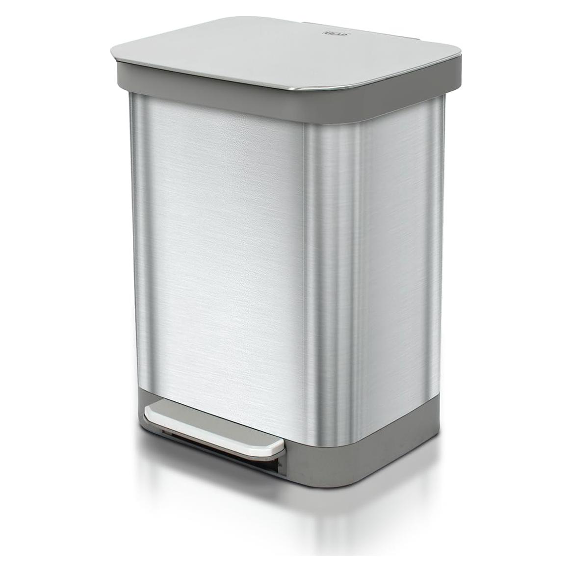 Cubeta de Basura de Acero Inoxidable Glad 49L con Tapa y Pedal