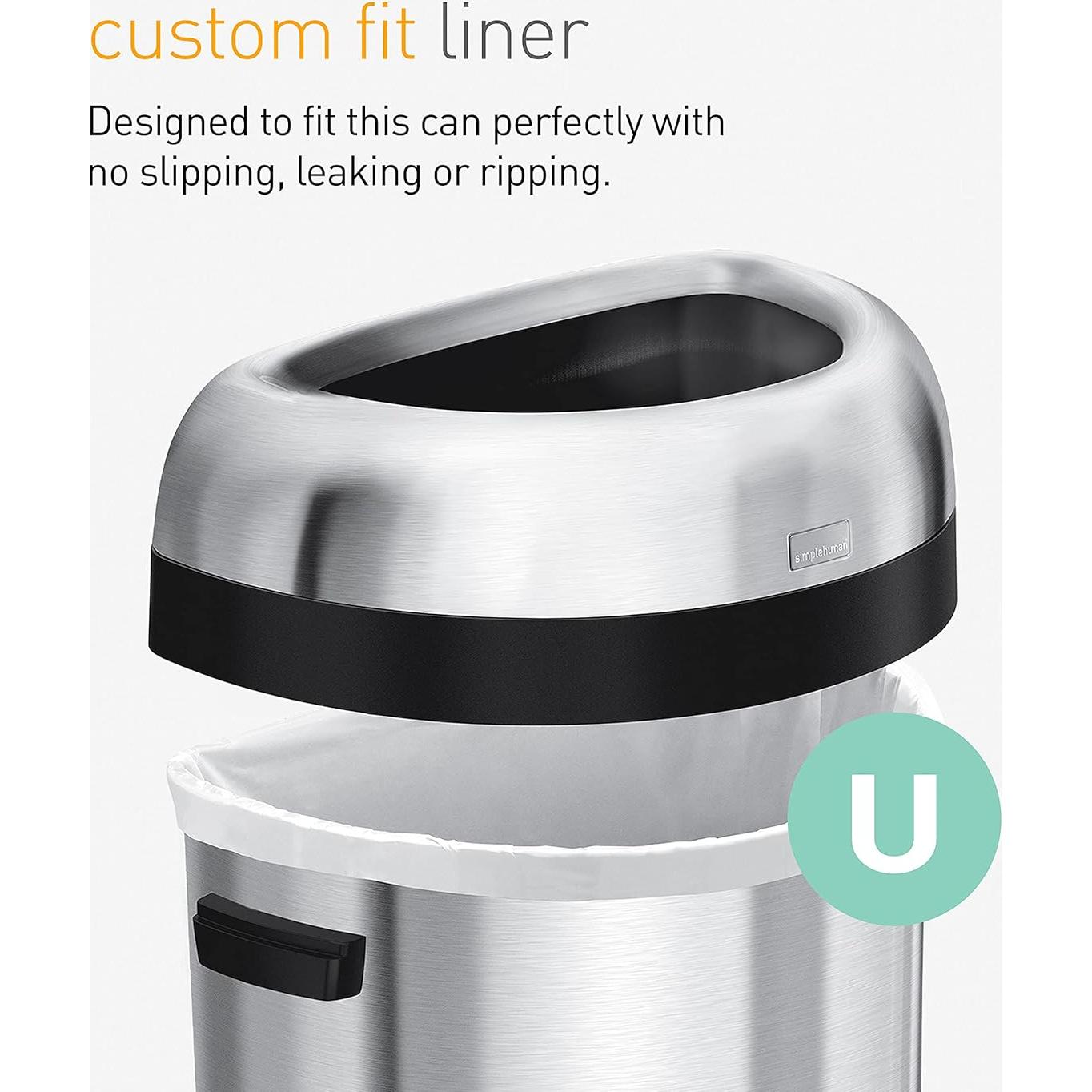 Forros de Basura Ajustados simplehuman Código U 60 Contar 55L