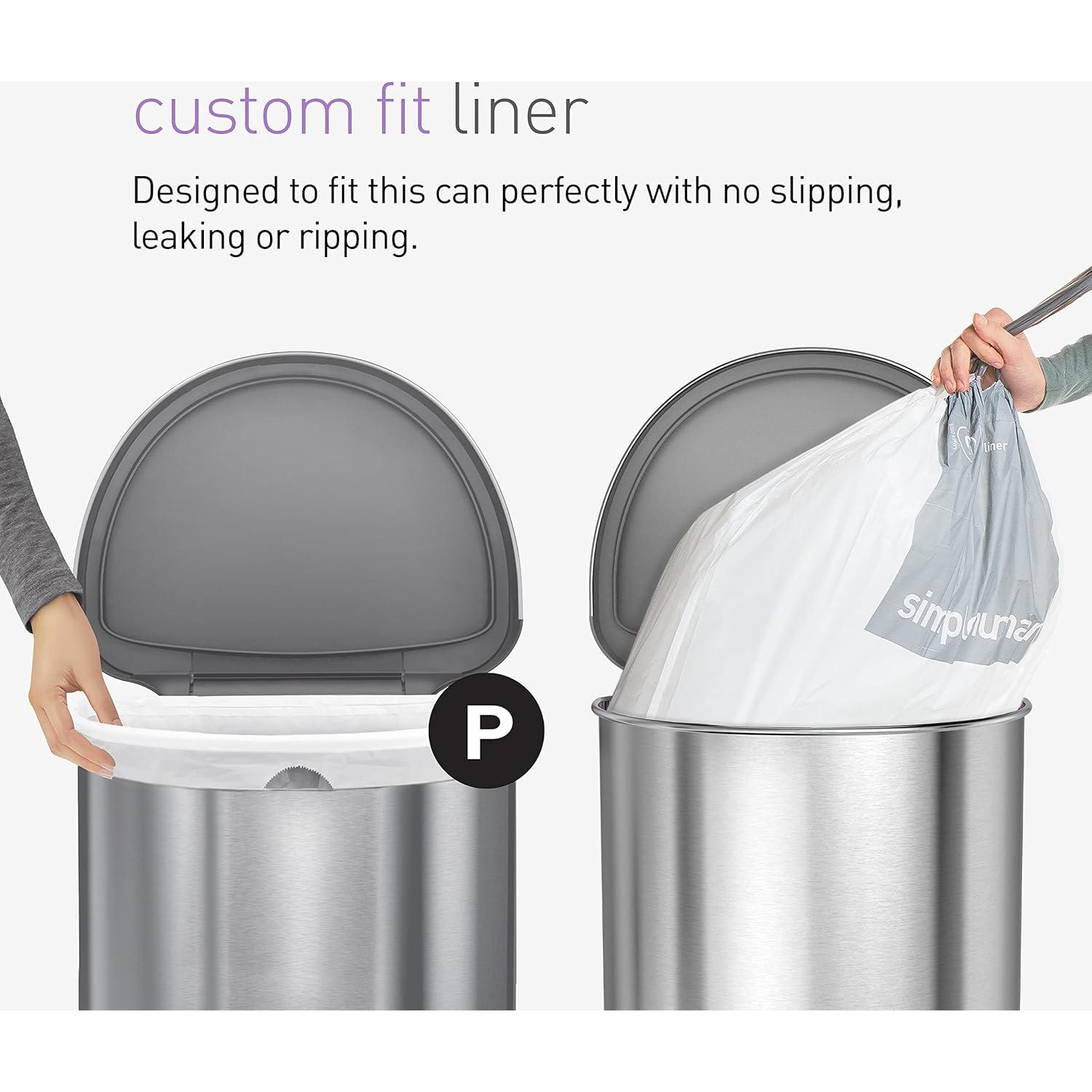 Forros de Basura Ajustados simplehuman Código P 100 Contar 60L