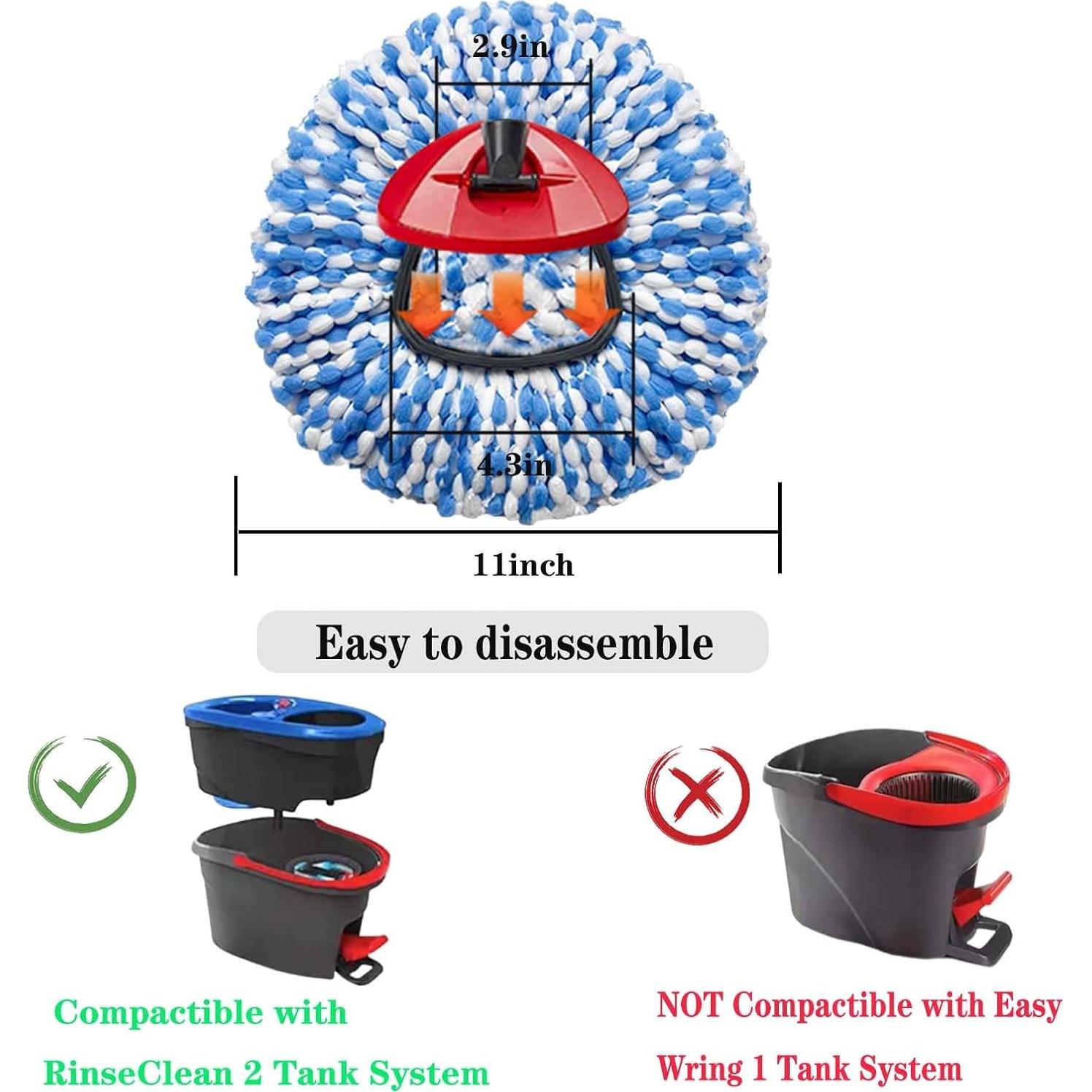 Cabezas de Repuesto para Mop 4 Pack Fazlynyi Microfibra