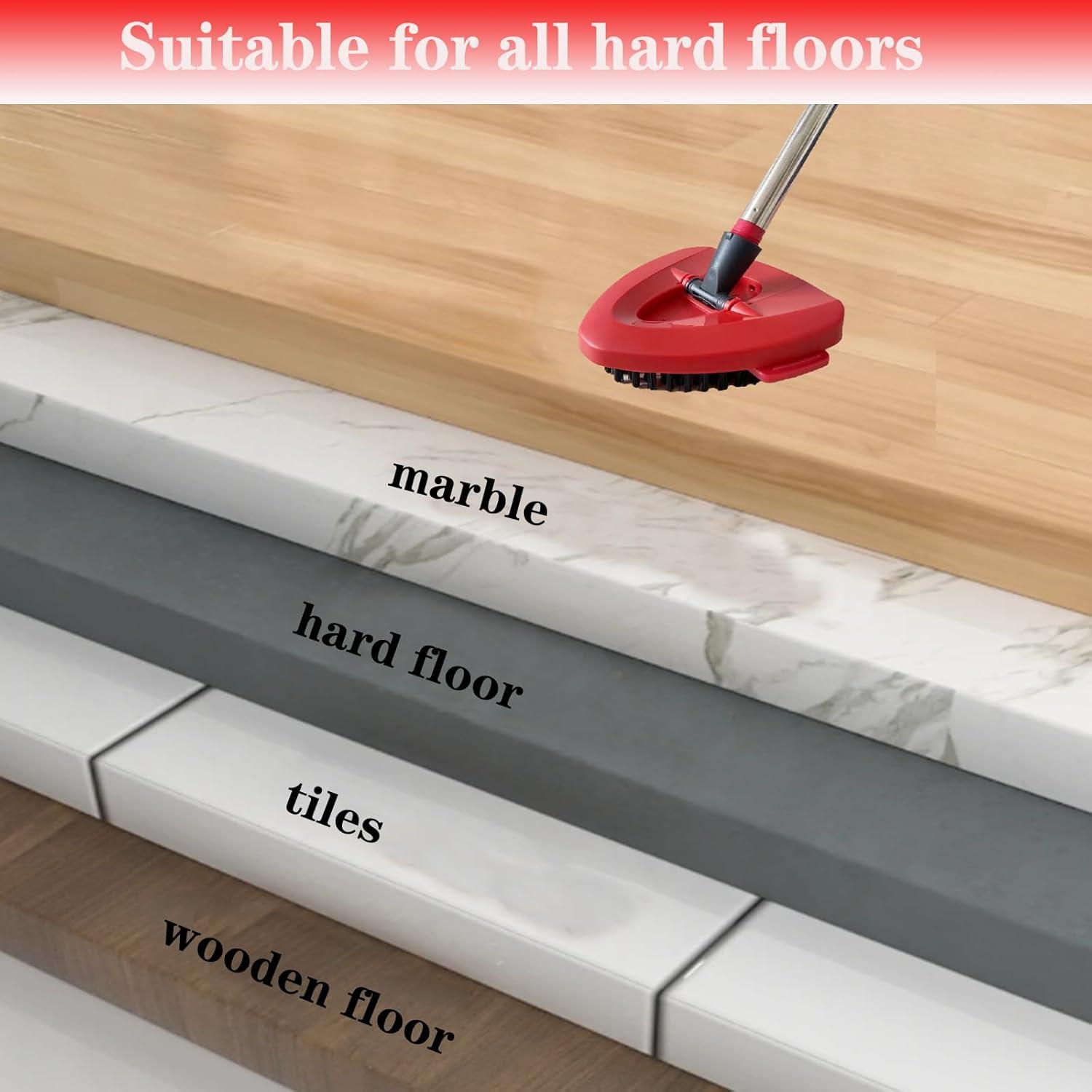 Mango de Mopa Ajustable Fazlynyi + Base y Cepillo Rojo