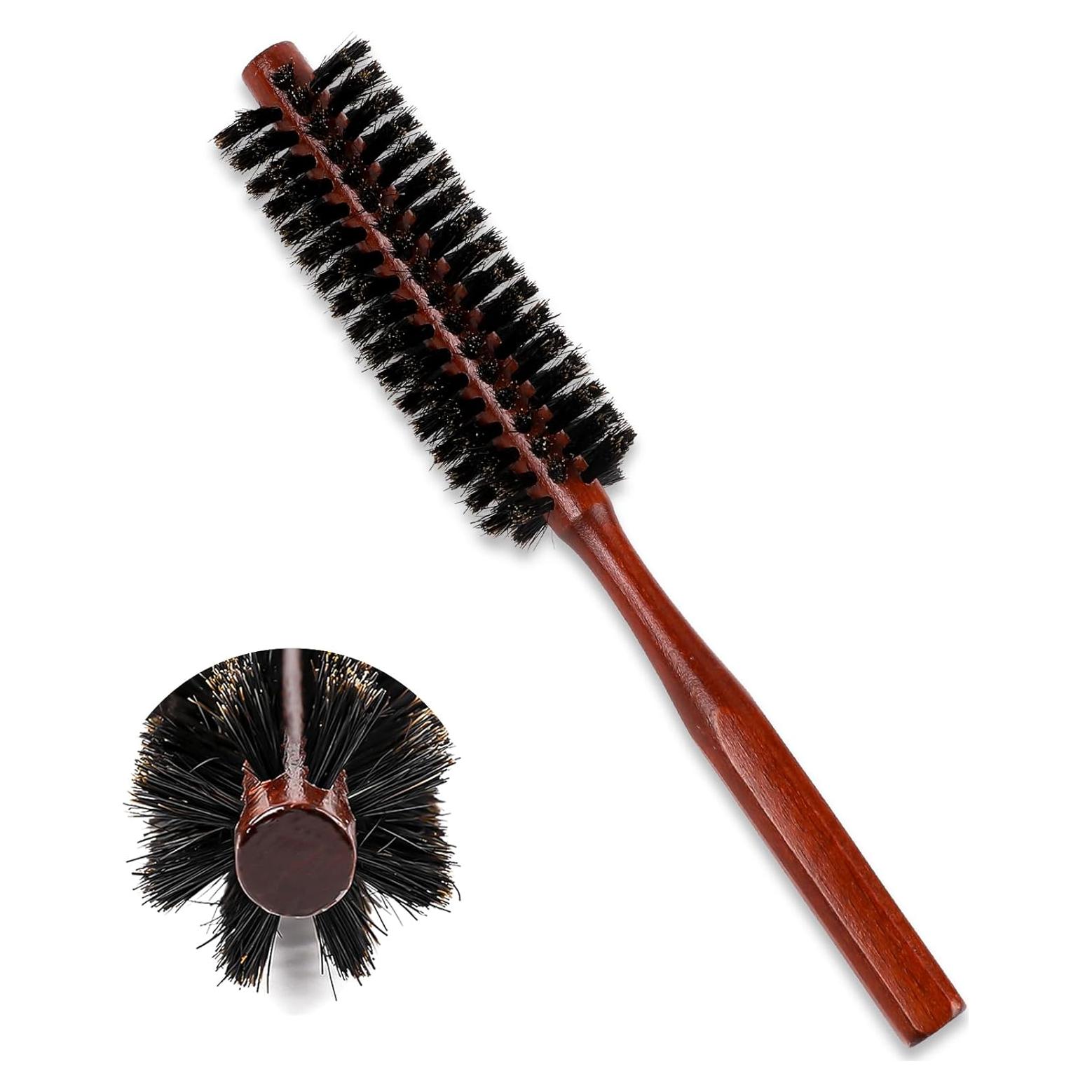 Cepillo Redondo de Cerda de Jabalí Natural 21cm - Madera